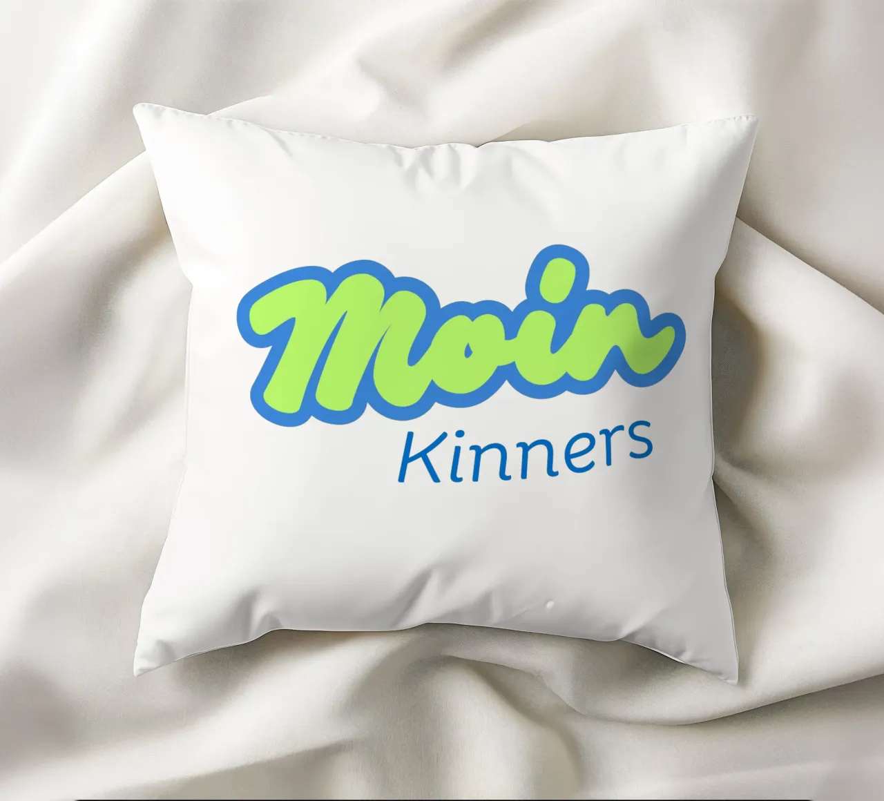 Moin Kinners - Divertente saluto nord-tedesco in stile costiero cuscino da Fies&Fein