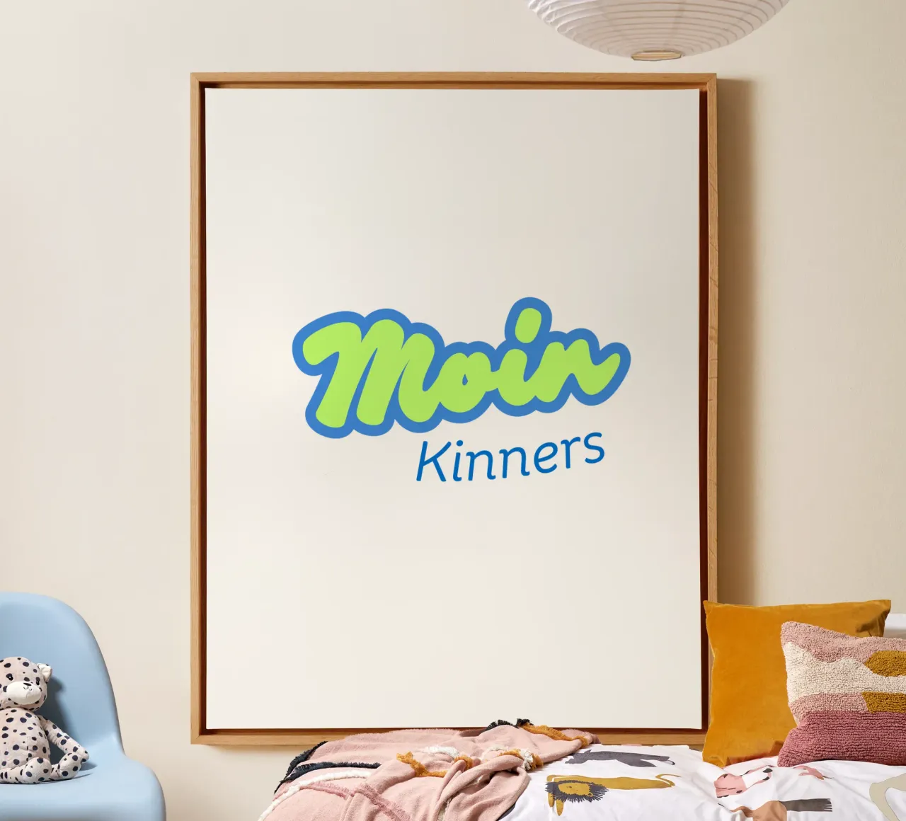Moin Kinners - Grappige Noord-Duitse begroeting in kuststijl canvas van Fies&Fein