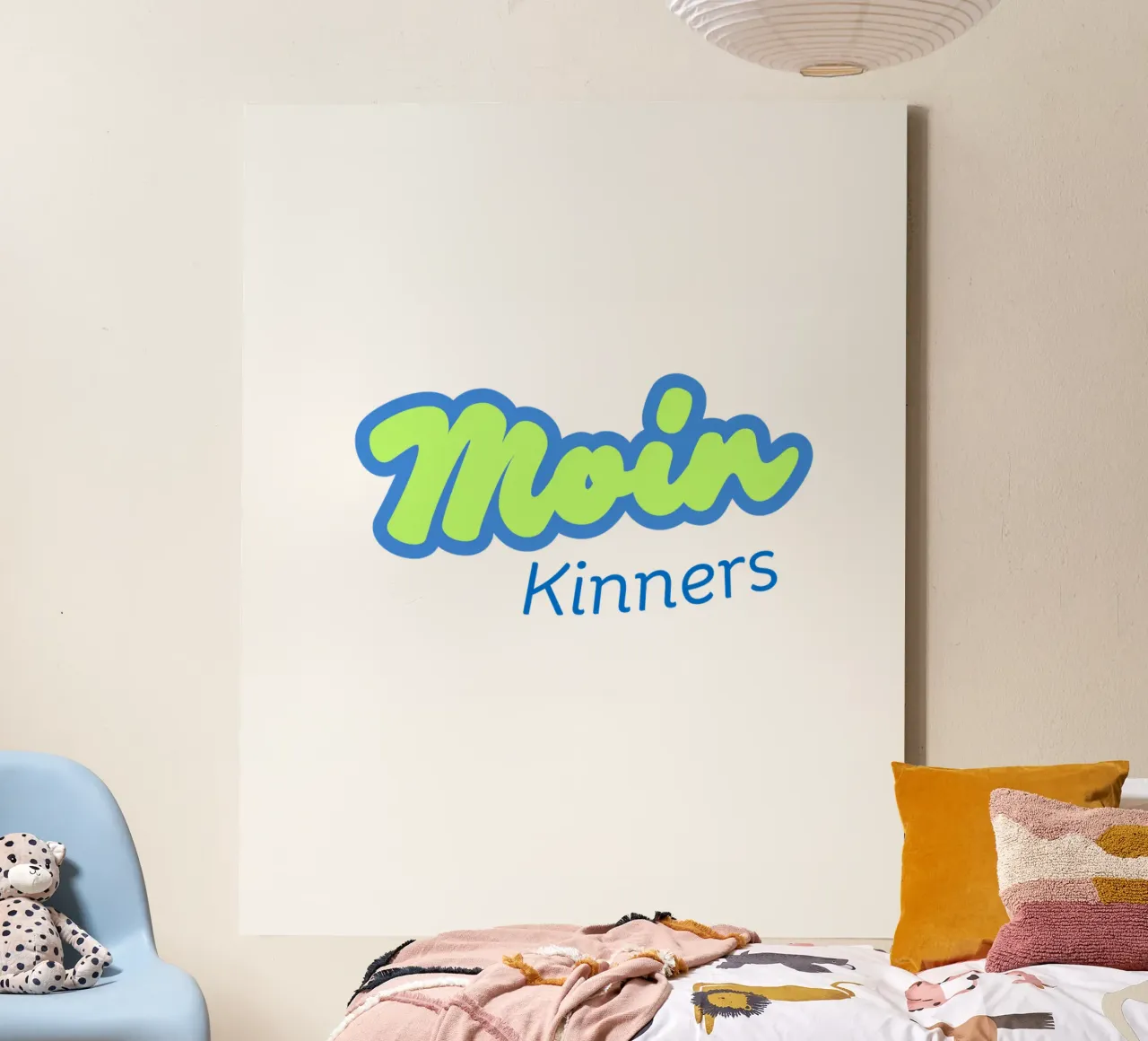 Moin Kinners - Grappige Noord-Duitse begroeting in kuststijl canvas van Fies&Fein