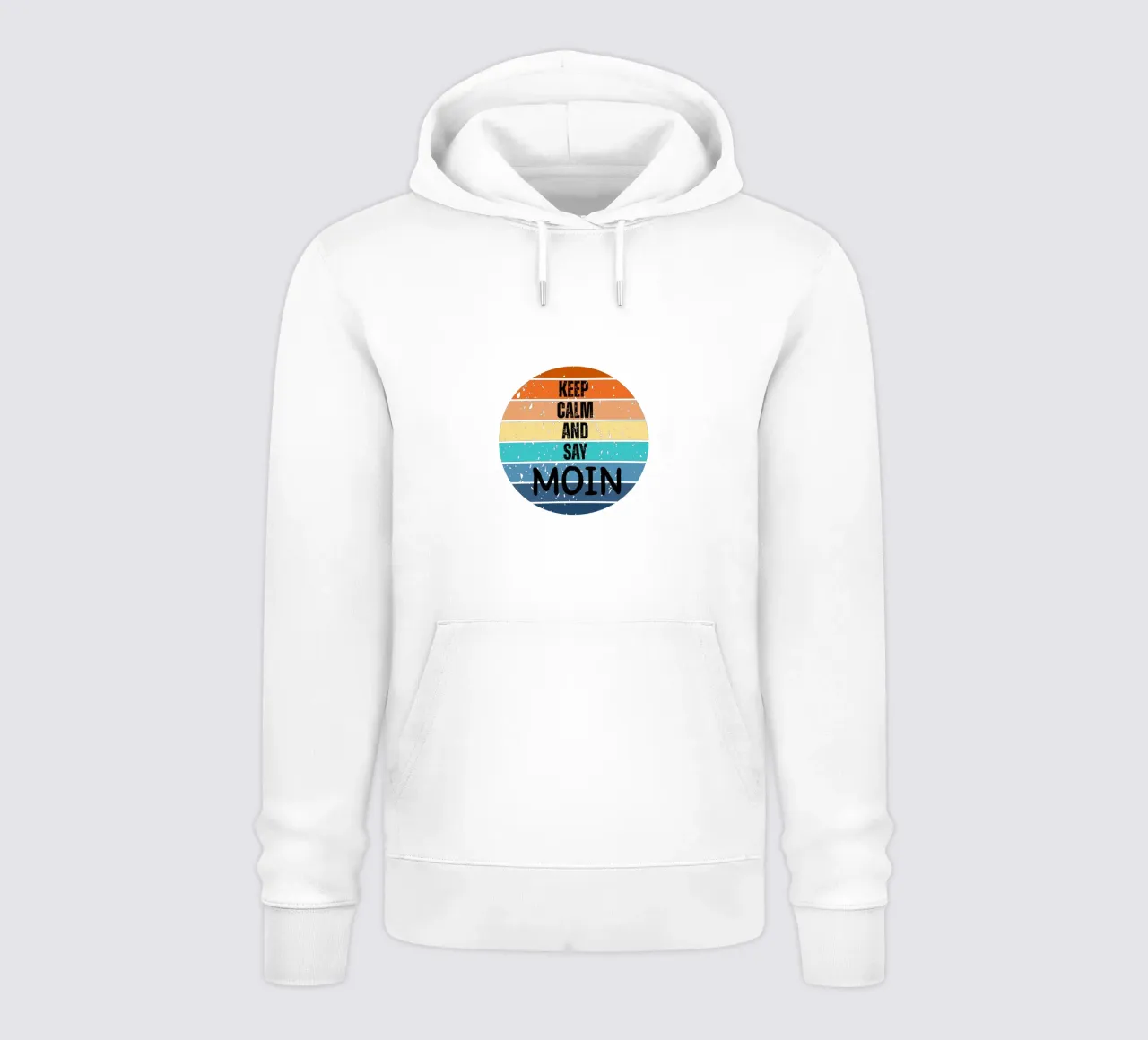 Keep Calm and Say MOIN - Design retrò del tramonto nord-tedesco felpa con cappuccio da Fies&Fein