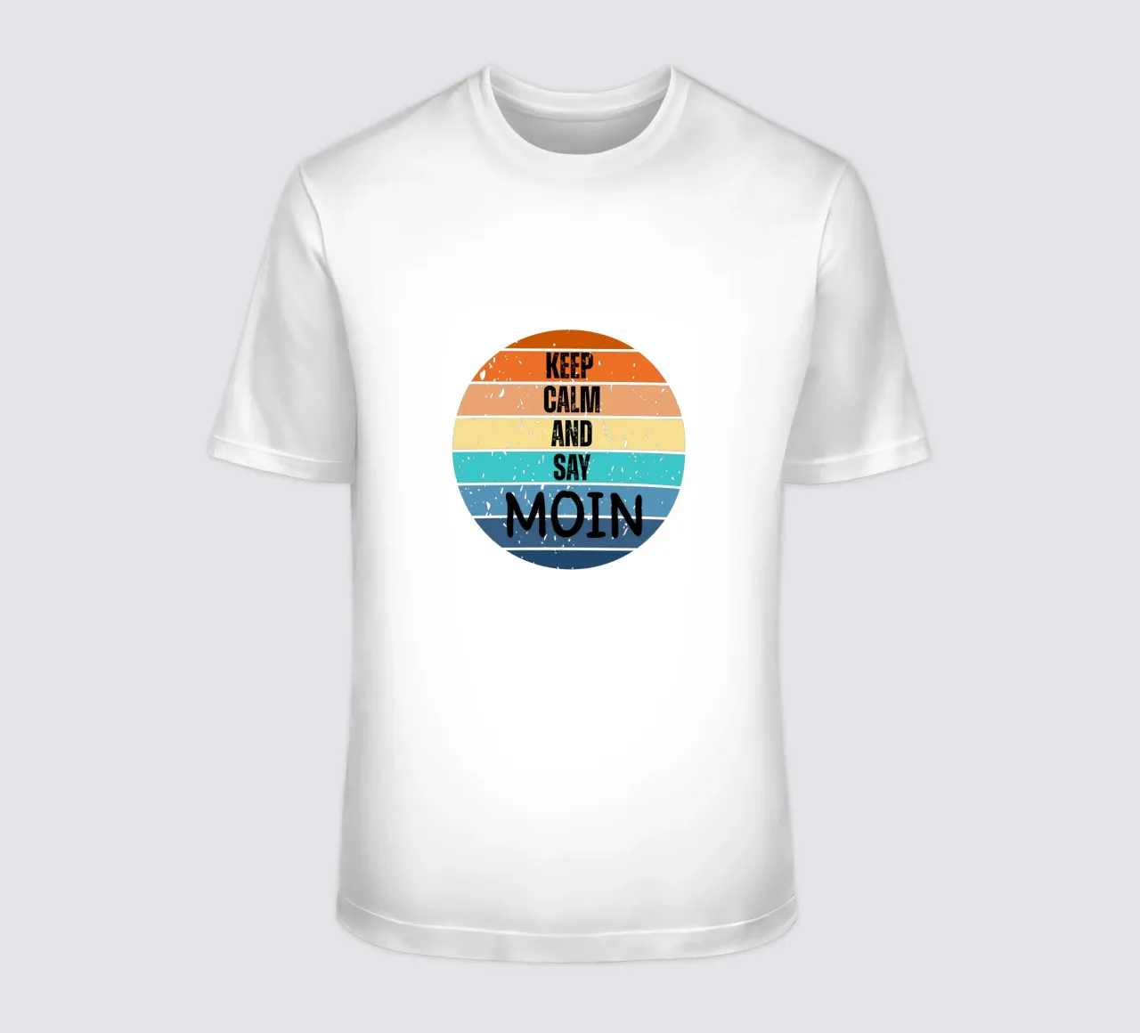 Keep Calm and Say MOIN - Design retrò del tramonto nord-tedesco t-shirt da Fies&Fein