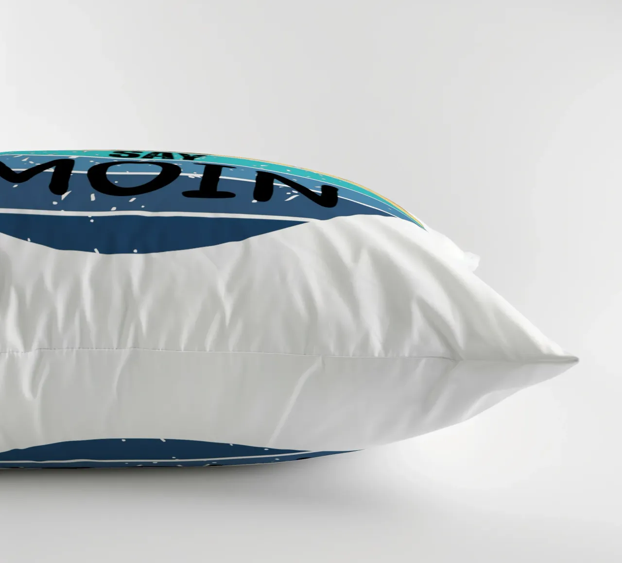 Keep Calm and Say MOIN - Design retrò del tramonto nord-tedesco cuscino da Fies&Fein