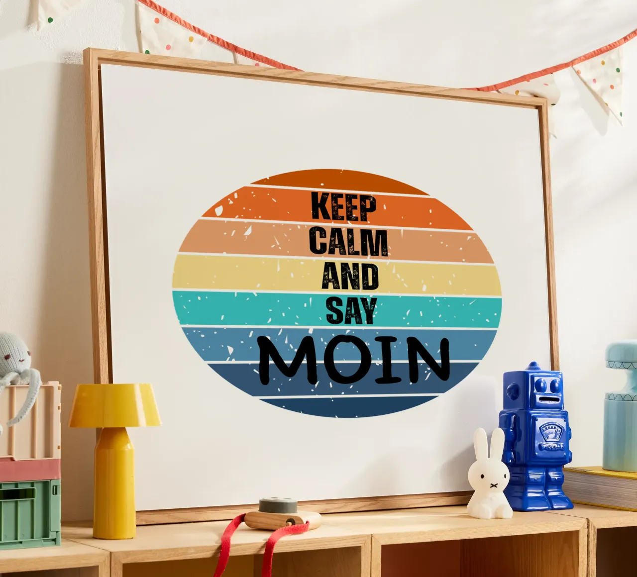 Keep Calm and Say MOIN - Design retrò del tramonto nord-tedesco plexiglass da Fies&Fein