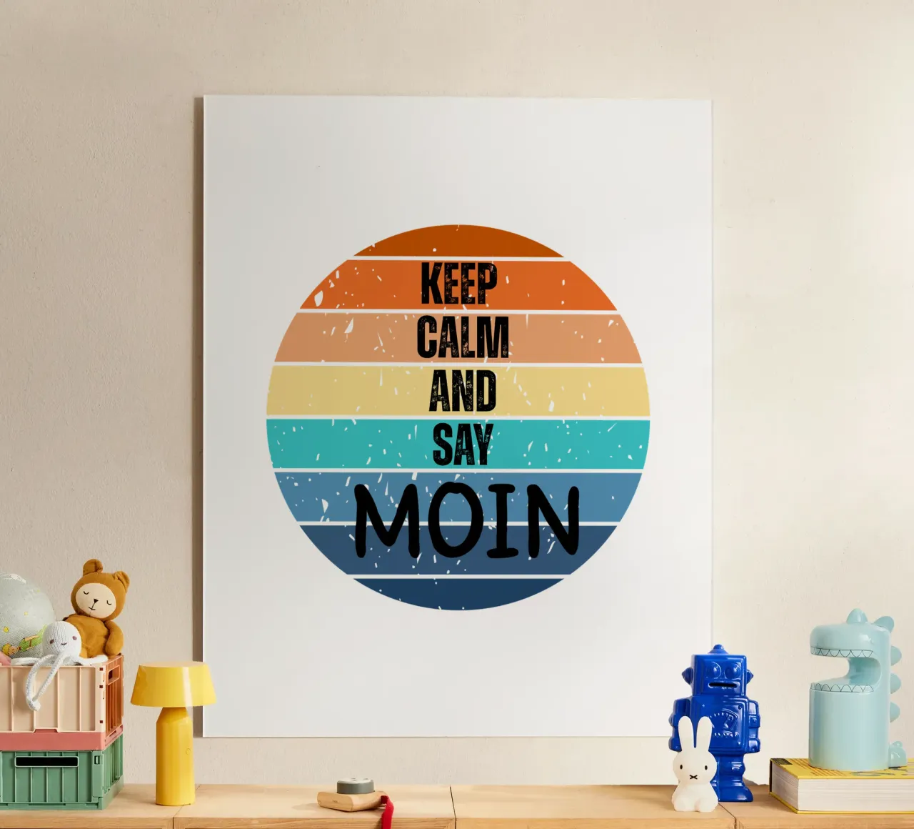 Keep Calm and Say MOIN - Design retrò del tramonto nord-tedesco plexiglass da Fies&Fein