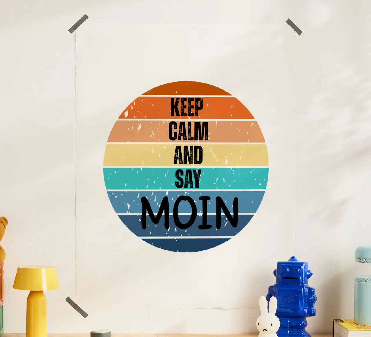 Keep Calm and Say MOIN - Design retrò del tramonto nord-tedesco carta hahnemühle da Fies&Fein