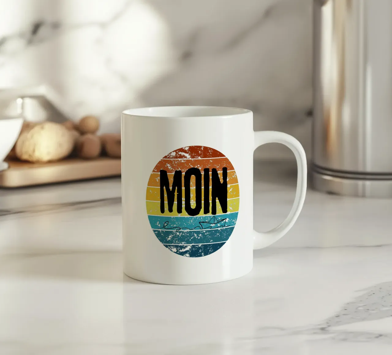 MOIN Sunset - Design retrò vintage della Germania del Nord con nave tazza in ceramica da Fies&Fein