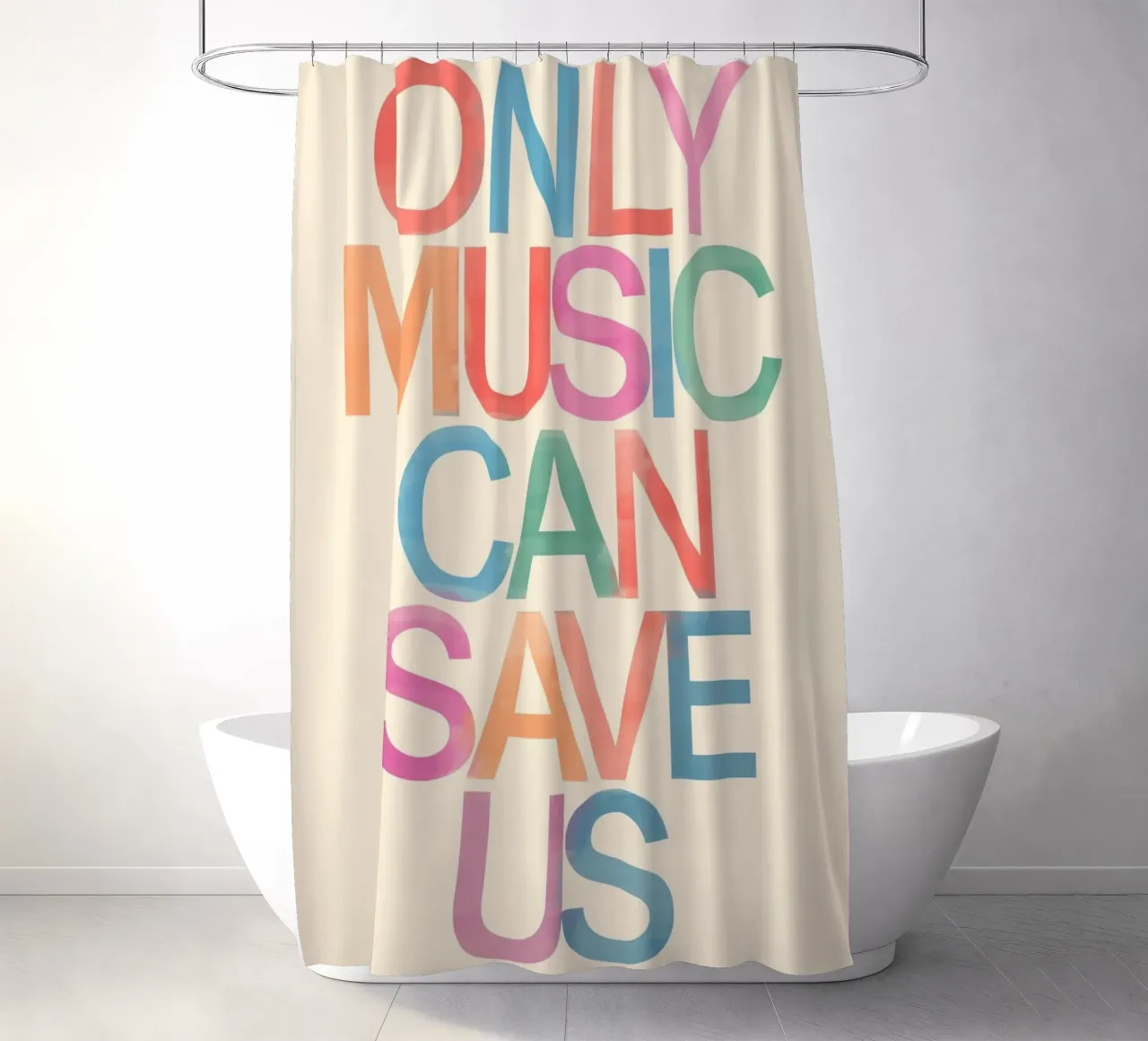 Only Music Can Save Us tenda da doccia da Attaboy Dsgn
