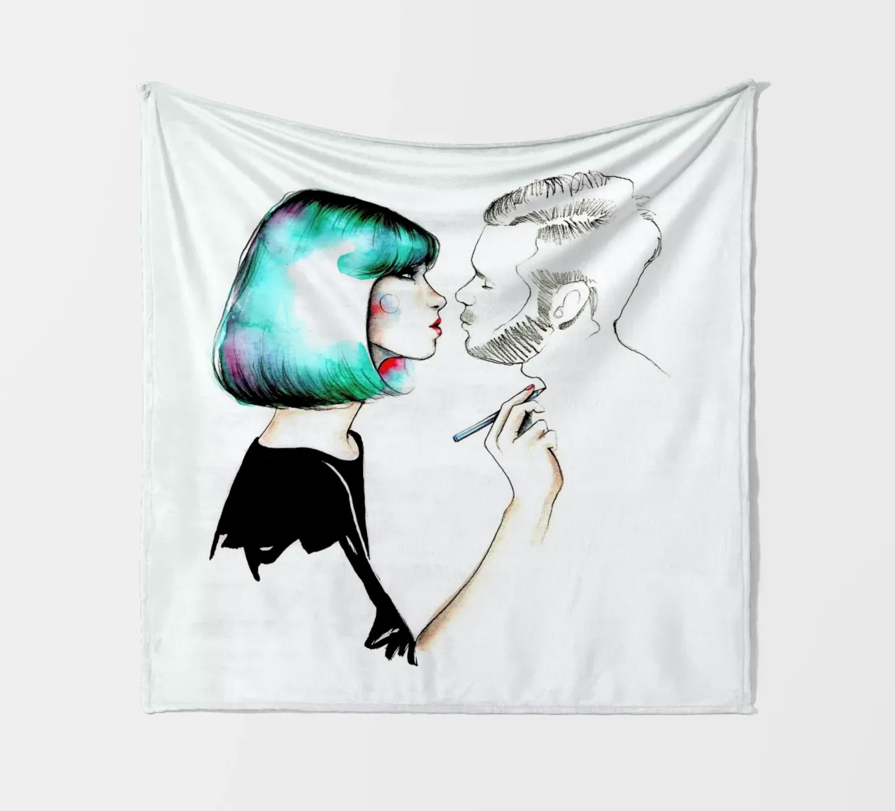 Kiss Me fleece blanket by Ina Stanimirova