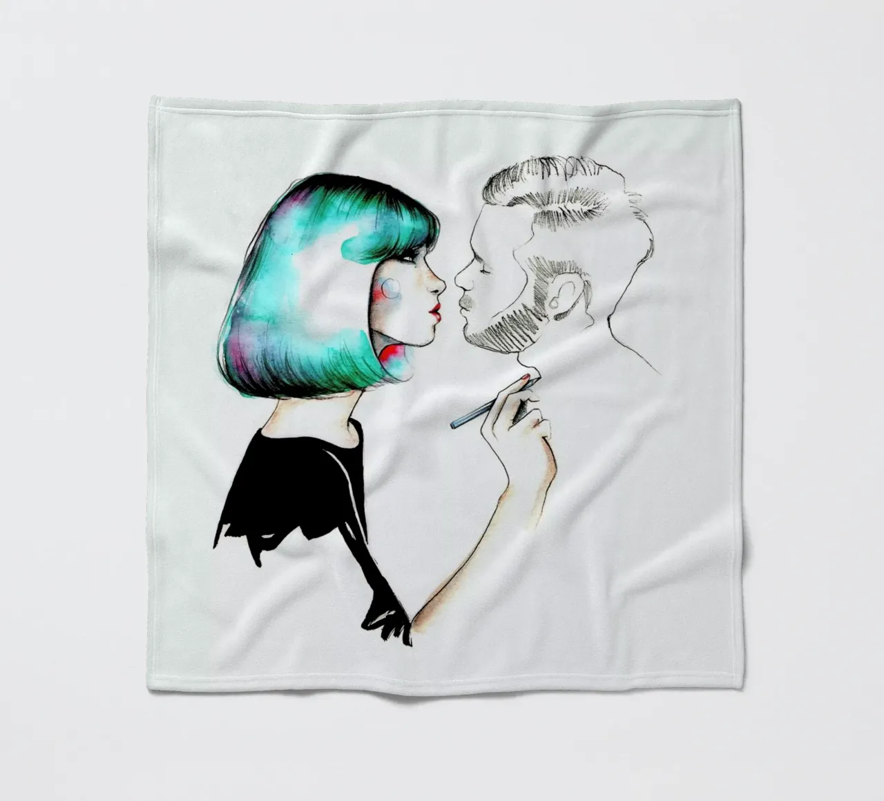 Kiss Me fleece blanket by Ina Stanimirova