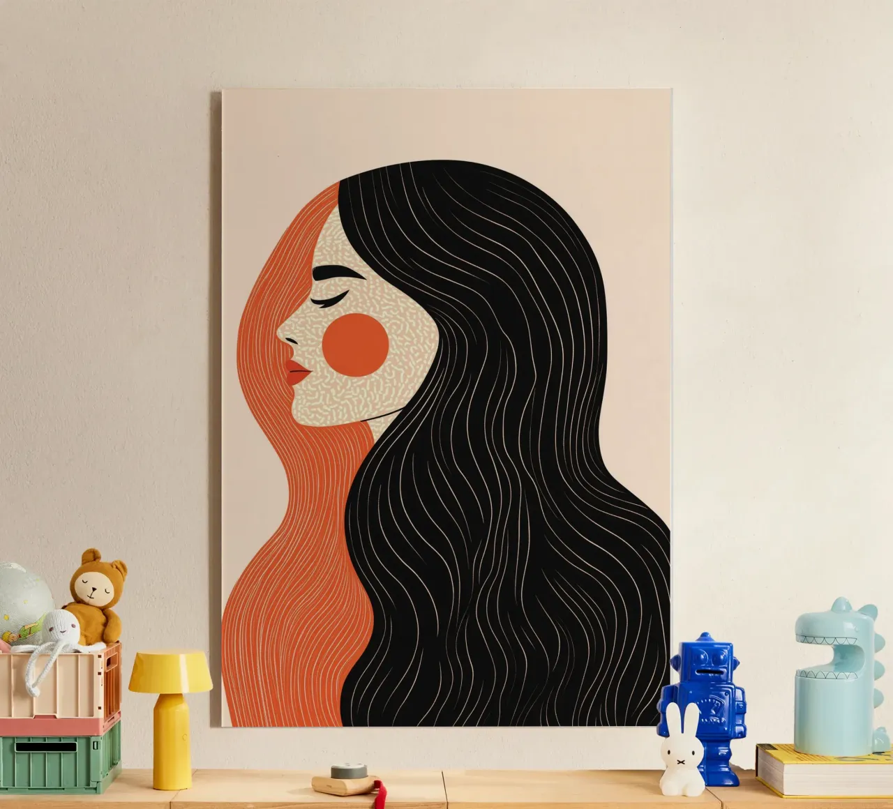 Profilo della dopamina: Donna nera e arancione in grassetto, statistica grafica plexiglass da dawnthesea