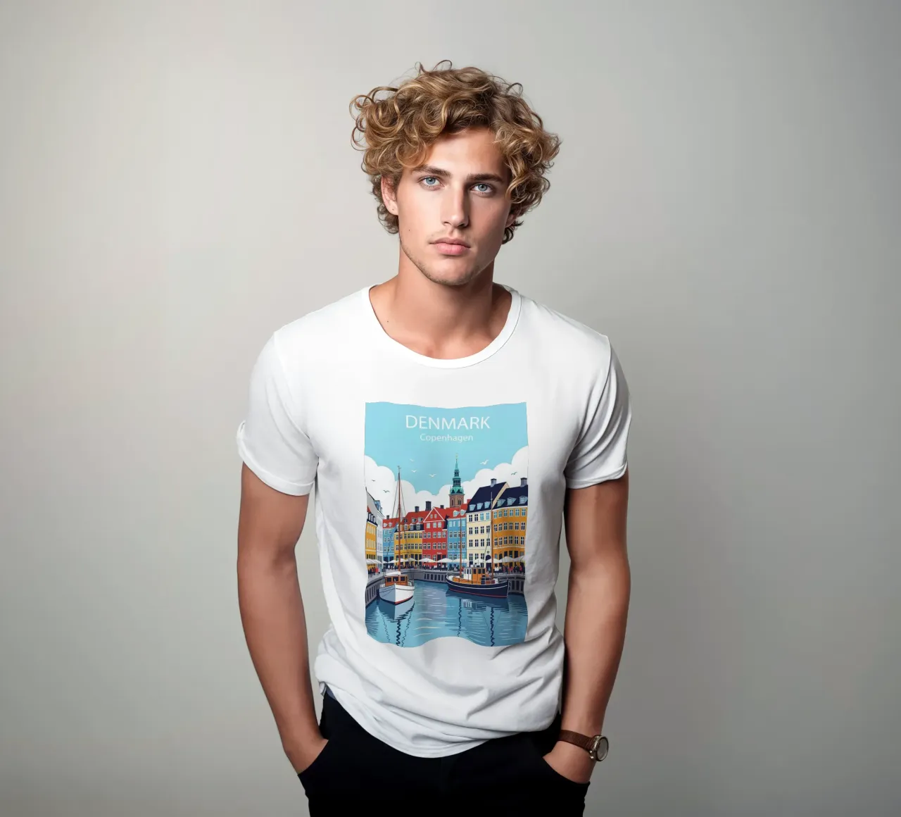 Copenaghen Danimarca Poster t-shirt da 🎁 NOBELART
