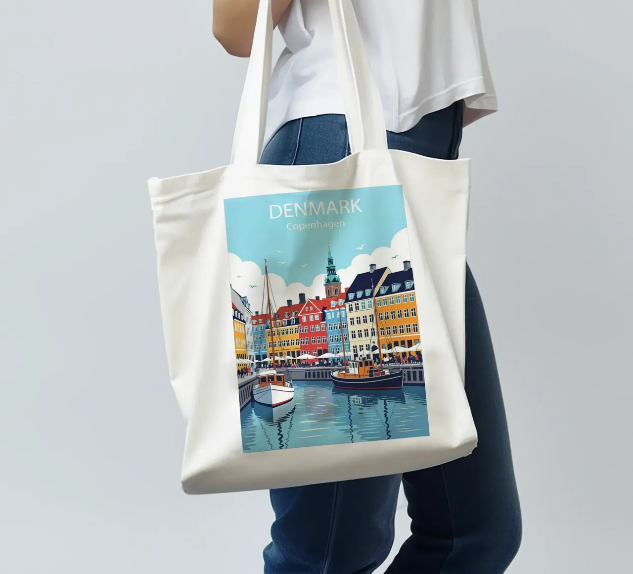 Copenaghen Danimarca Poster borsa in juta da 🎁 NOBELART