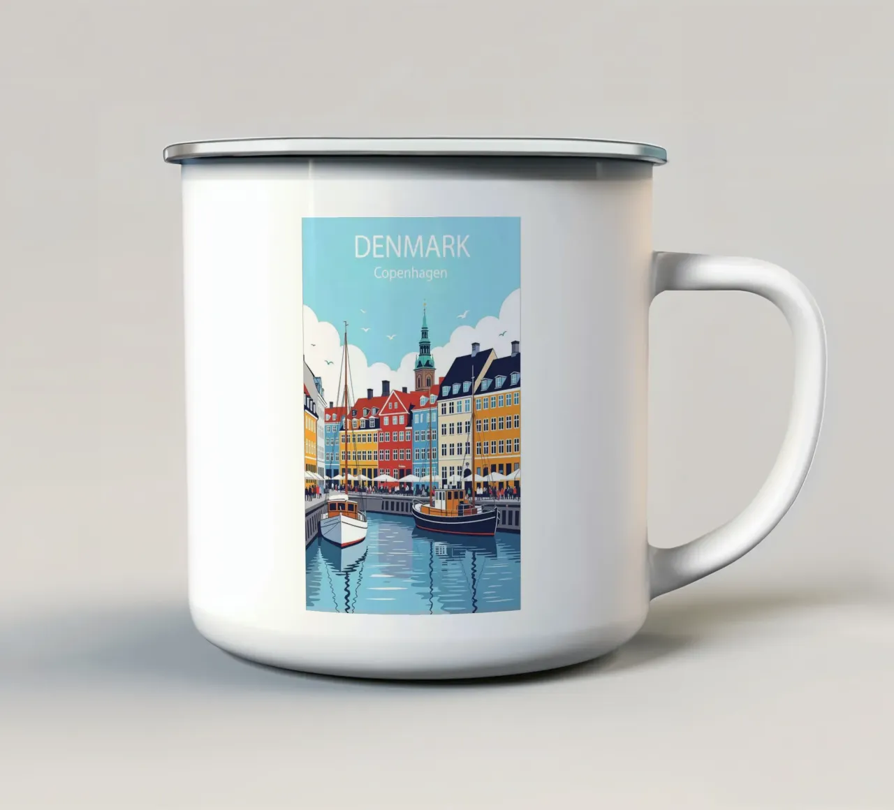 Copenaghen Danimarca Poster tazza in smalto da 🎁 NOBELART