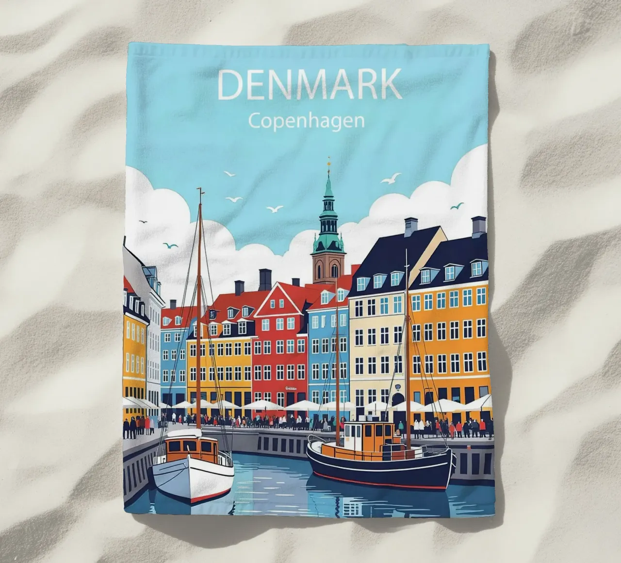 Copenaghen Danimarca Poster telo mare da 🎁 NOBELART