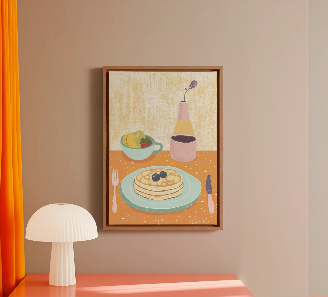 Colazione a base di dopamina: Pancakes ai mirtilli, menta e arancia ancora tela da dawnthesea