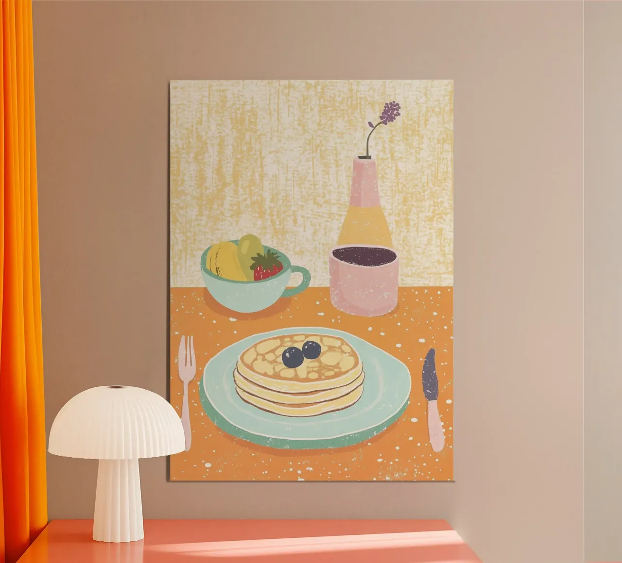 Colazione a base di dopamina: Pancakes ai mirtilli, menta e arancia ancora carta hahnemühle da dawnthesea