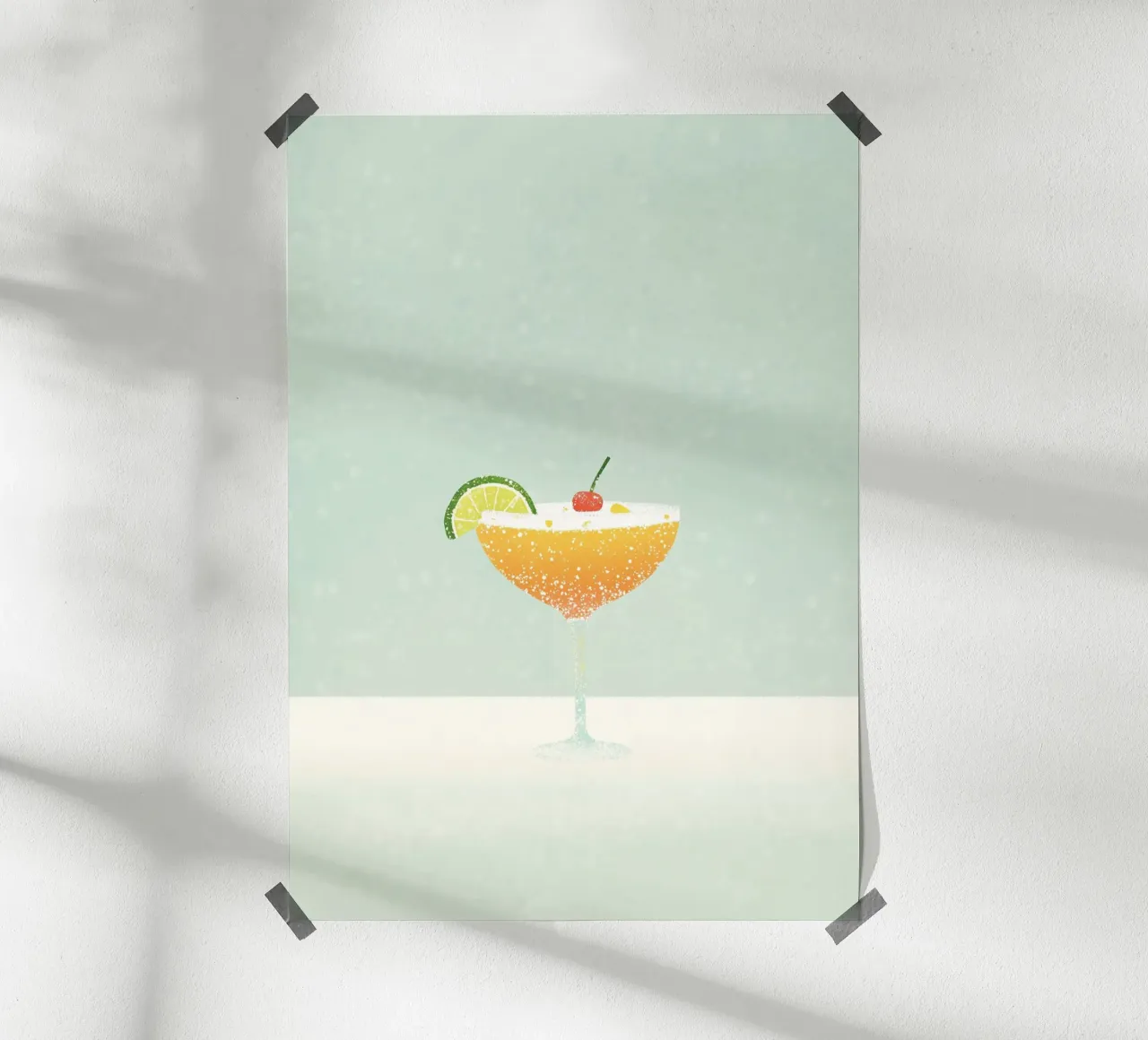 Cocktail arancione: Pop Art minimalista, carrello da bar retrò Aestheti poster da dawnthesea