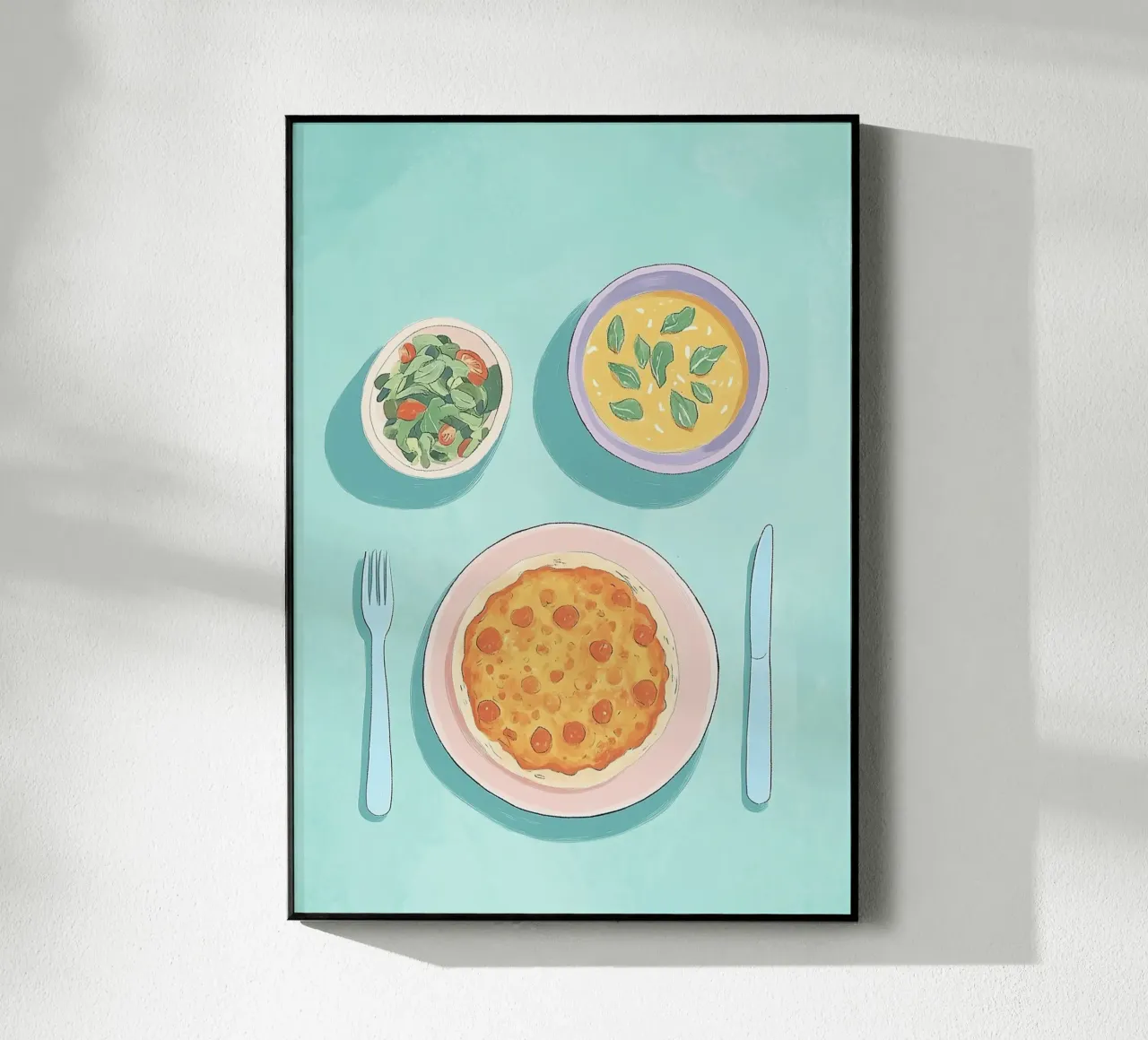 Pane piatto alla dopamina: Pranzo Cafécore verde acqua e rosa, cibo Pop Art plexiglass da dawnthesea