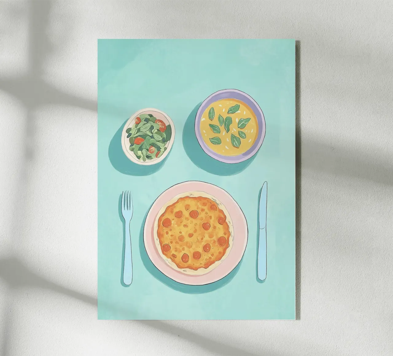 Pane piatto alla dopamina: Pranzo Cafécore verde acqua e rosa, cibo Pop Art plexiglass da dawnthesea