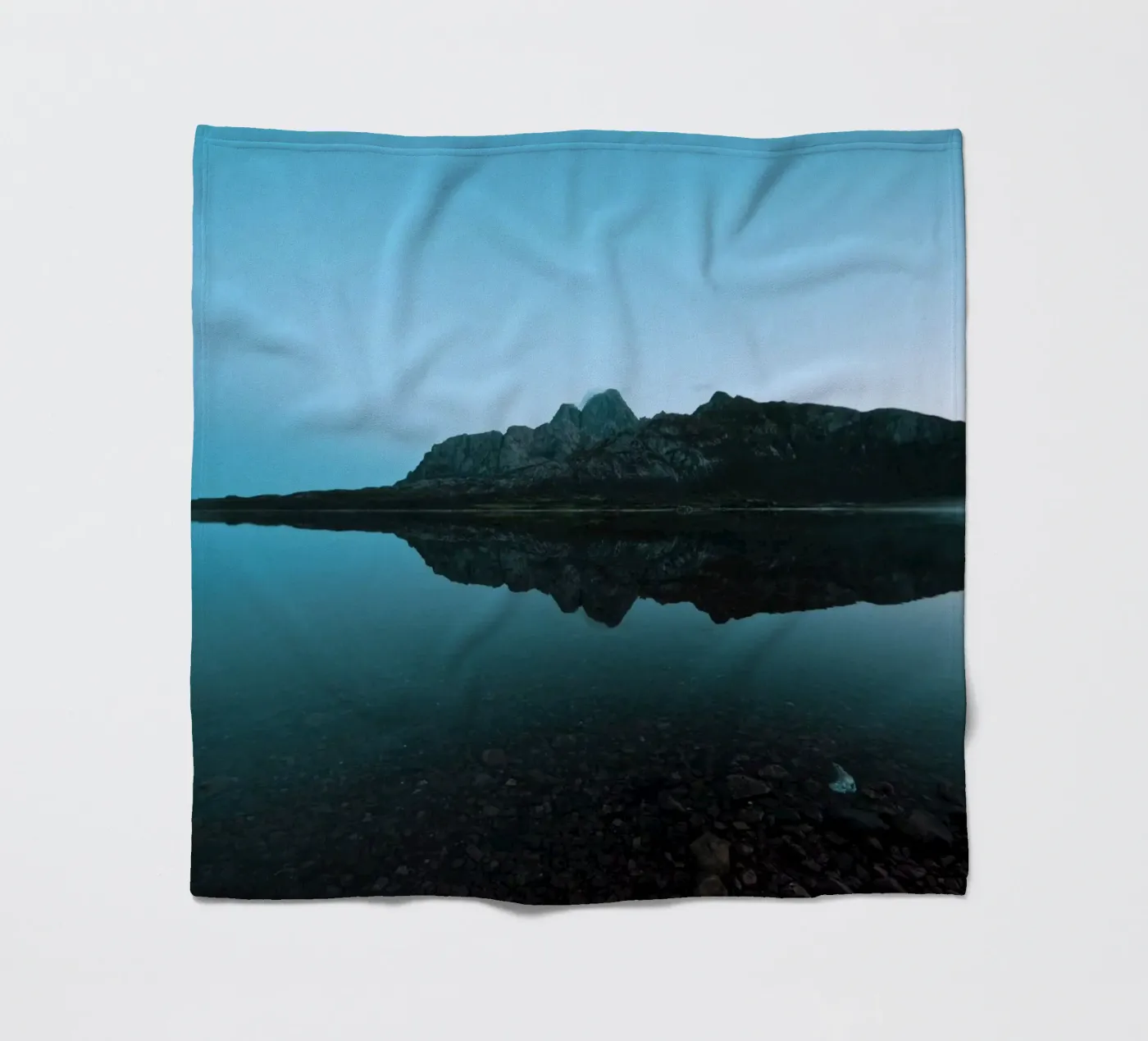 Mountain Reflection fleece blanket by Fjöllart