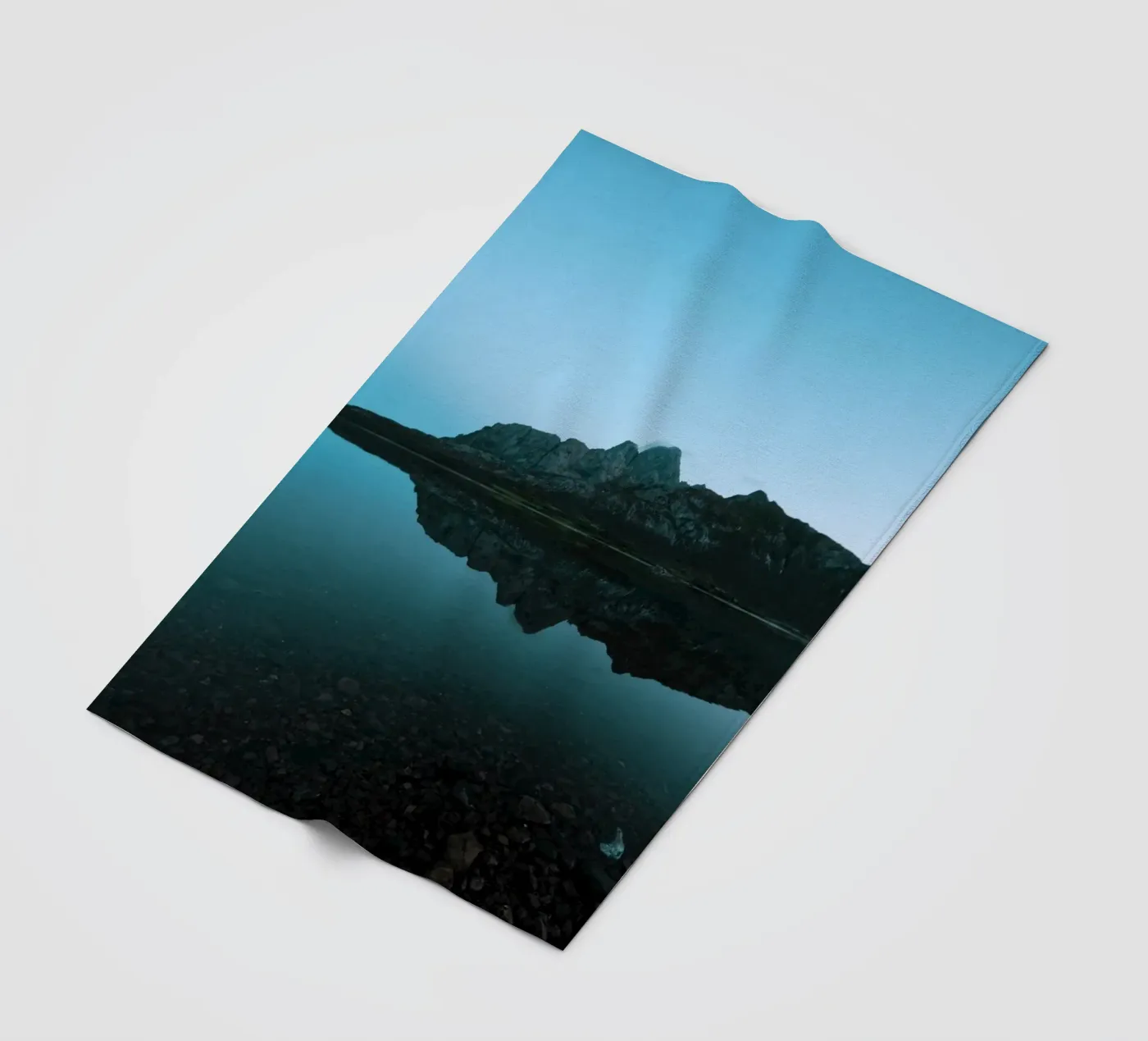 Mountain Reflection fleece blanket by Fjöllart