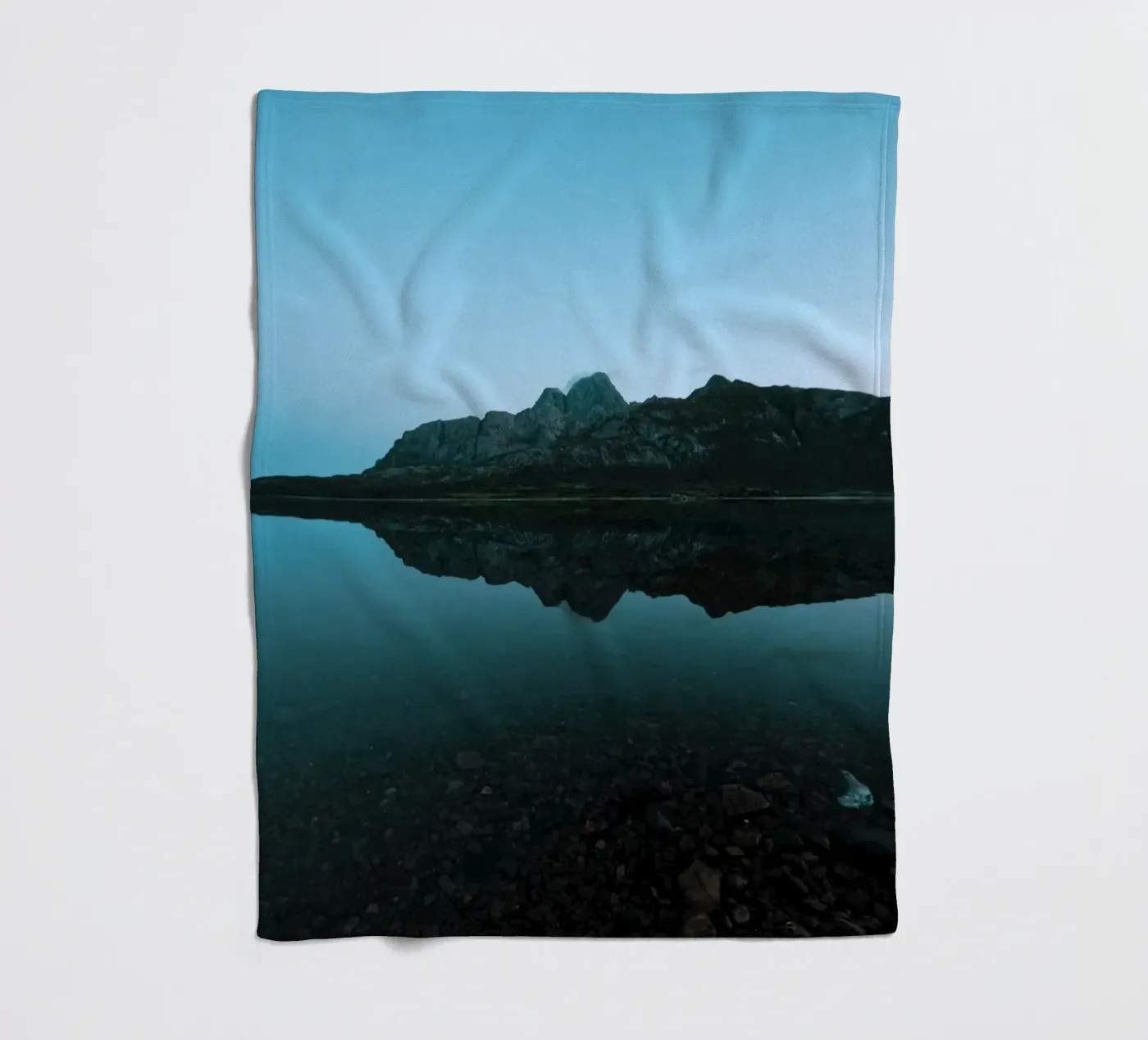 Mountain Reflection fleece blanket by Fjöllart