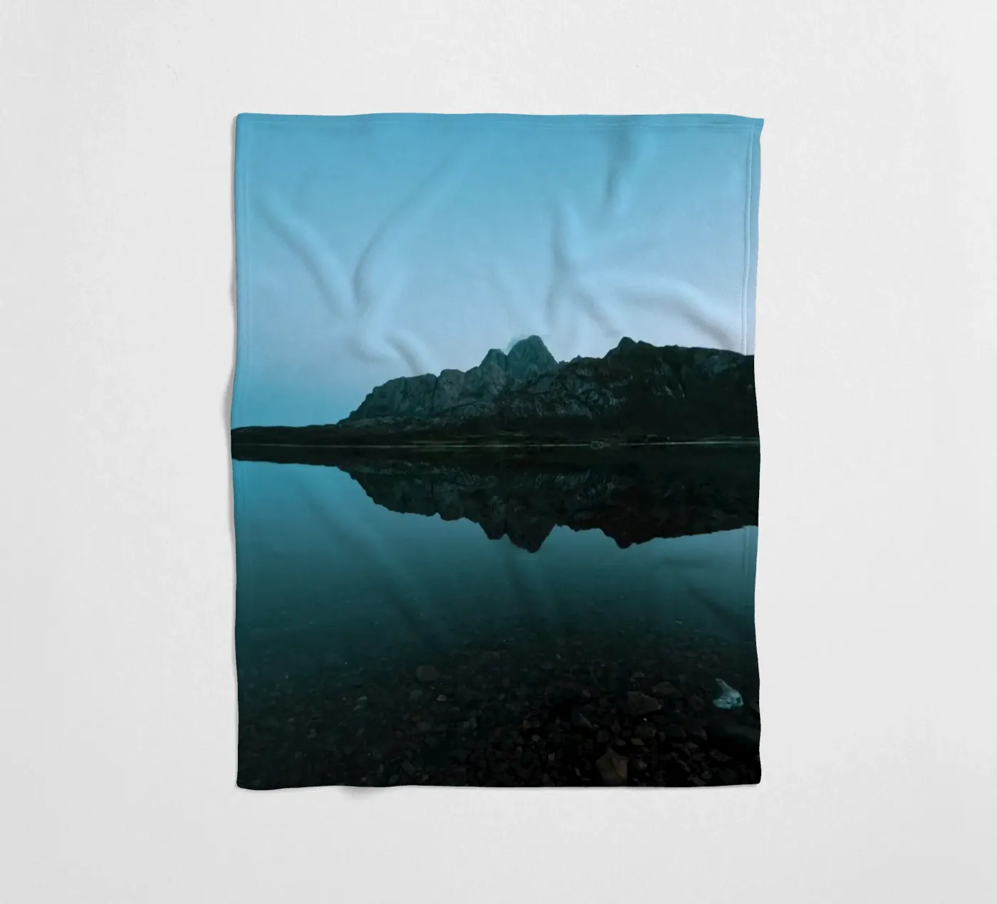 Mountain Reflection fleece blanket by Fjöllart