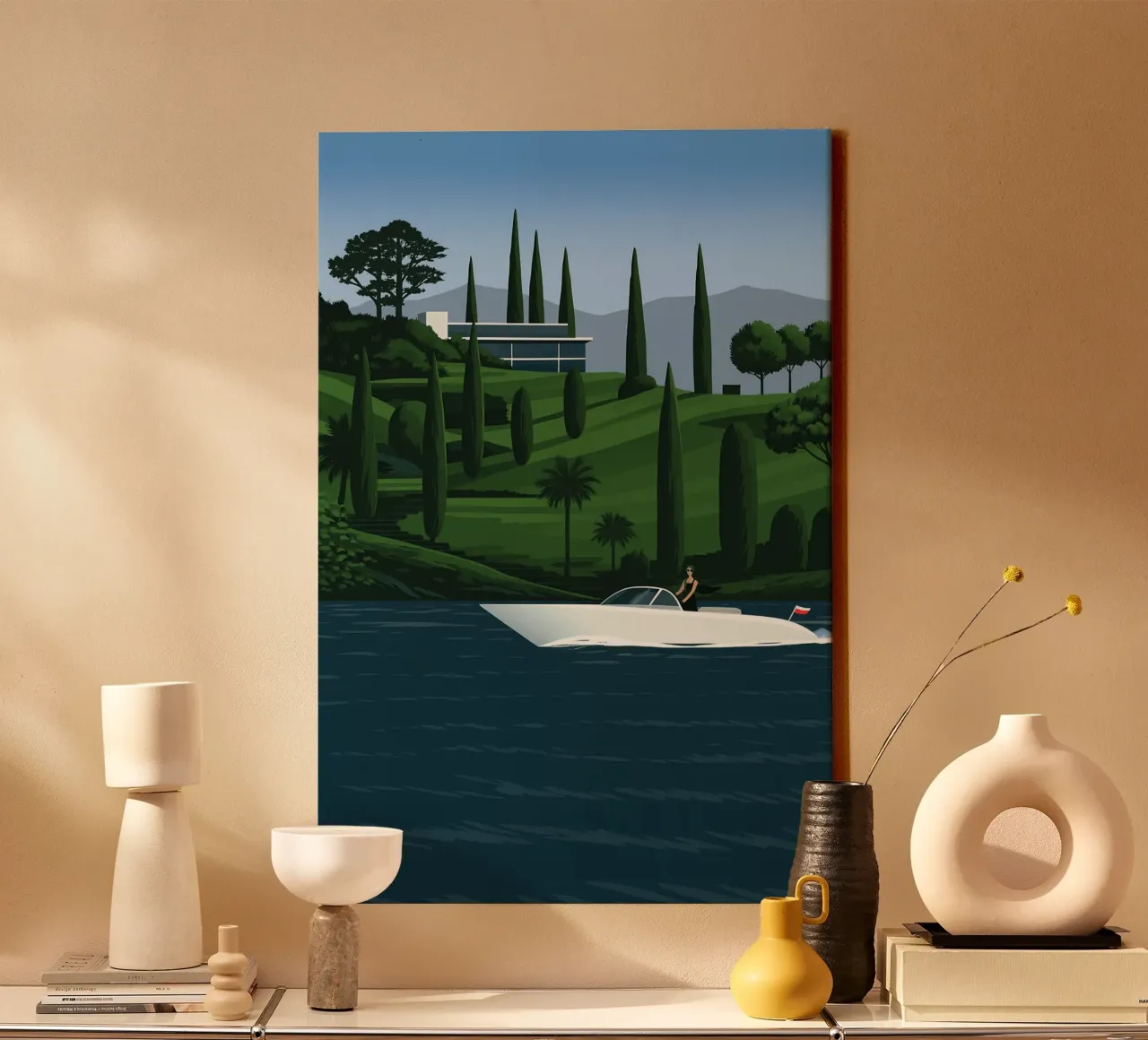 Lago di Como Style: Minimalist Villa & Cypress Luxury tela da Bakara