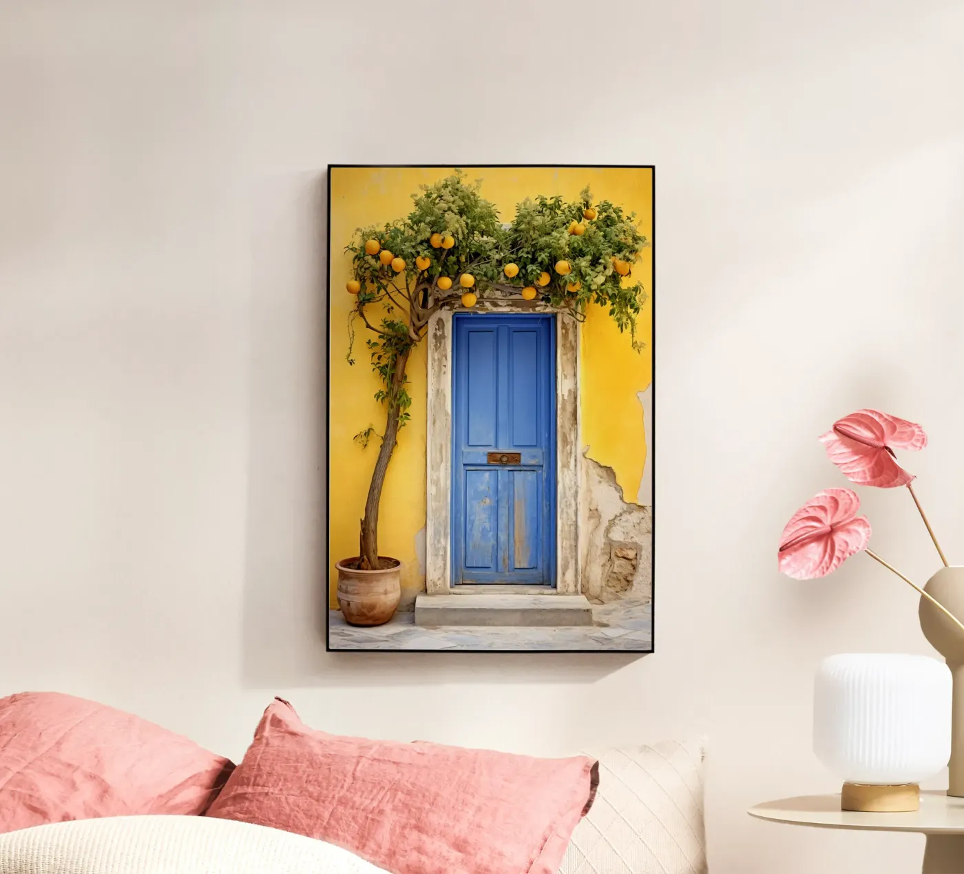 Yellow Rustic Wall plexiglass da Artsy Bessy