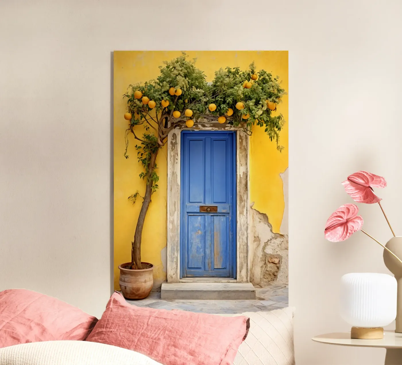 Yellow Rustic Wall plexiglass da Artsy Bessy