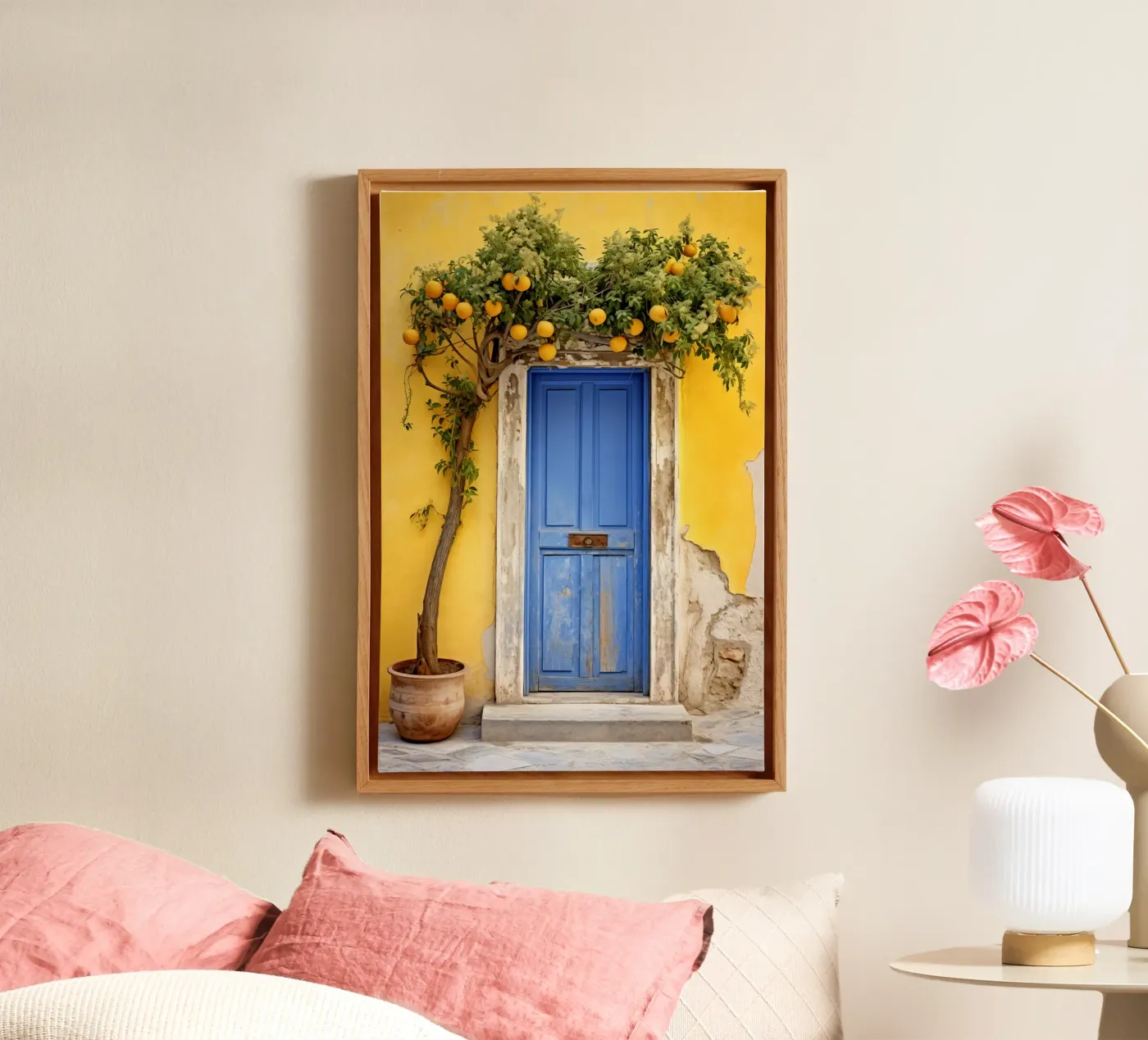 Parete rustica gialla tela da Artsy Bessy