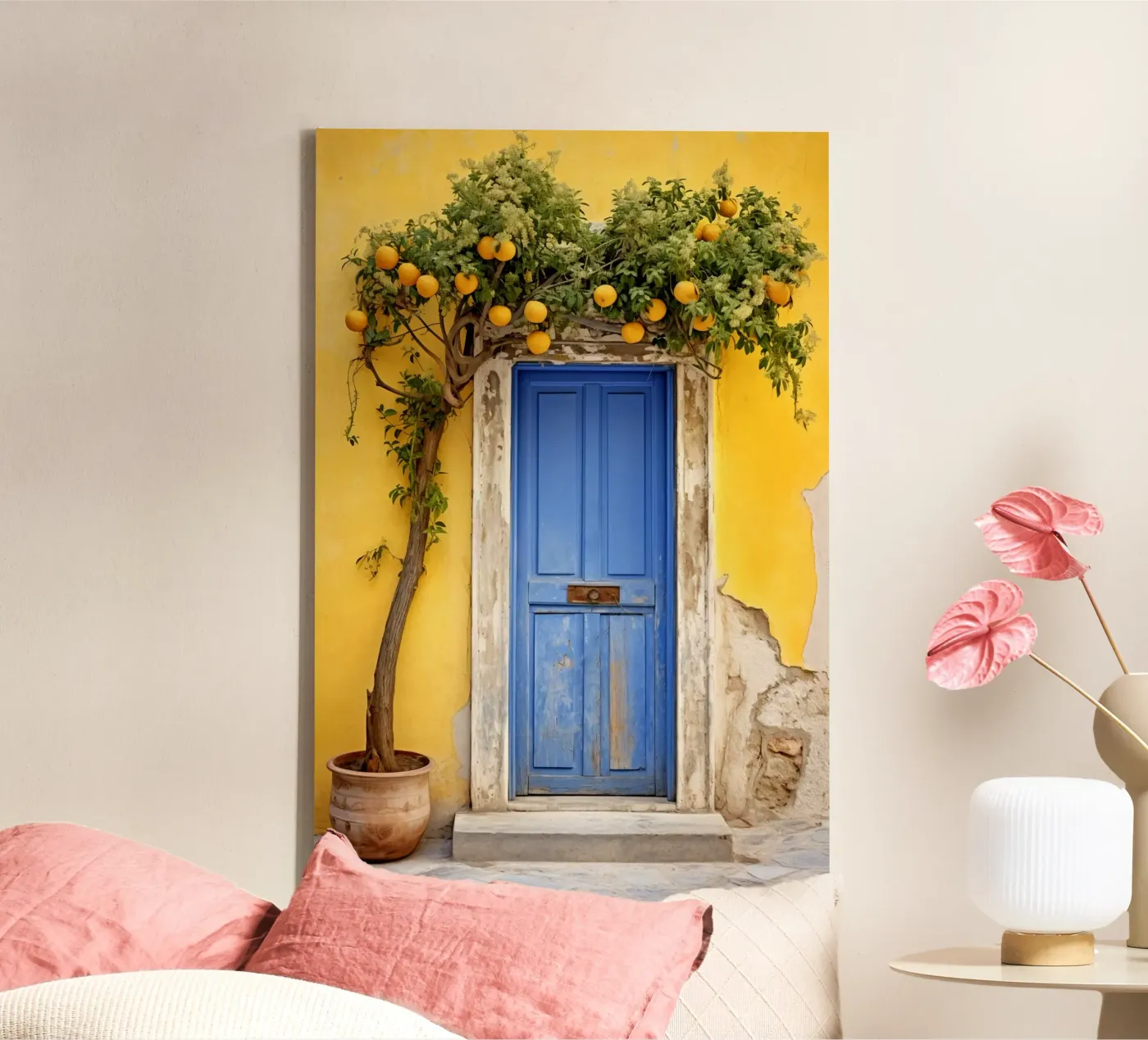 Parete rustica gialla tela da Artsy Bessy