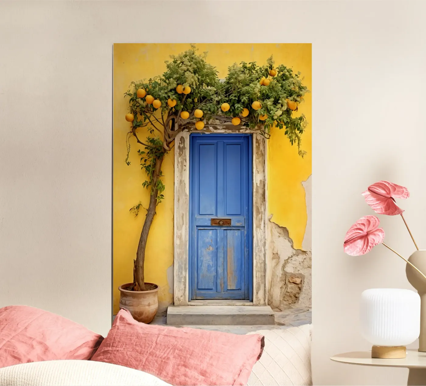 Yellow Rustic Wall poster by Artsy Bessy