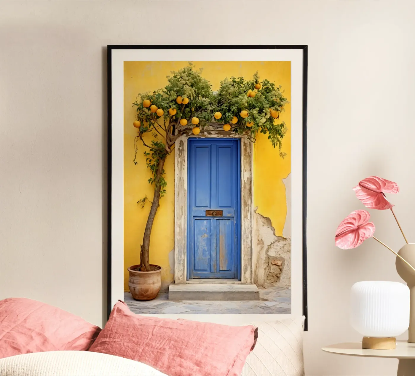 Yellow Rustic Wall poster by Artsy Bessy