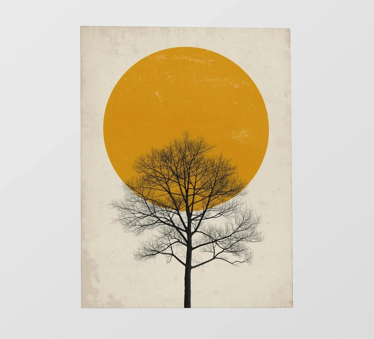 Albero con sagoma del sole pellicola backlit da DesignArt