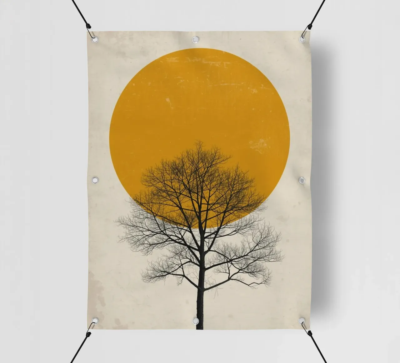 Albero con sagoma del sole telo in pvc da DesignArt