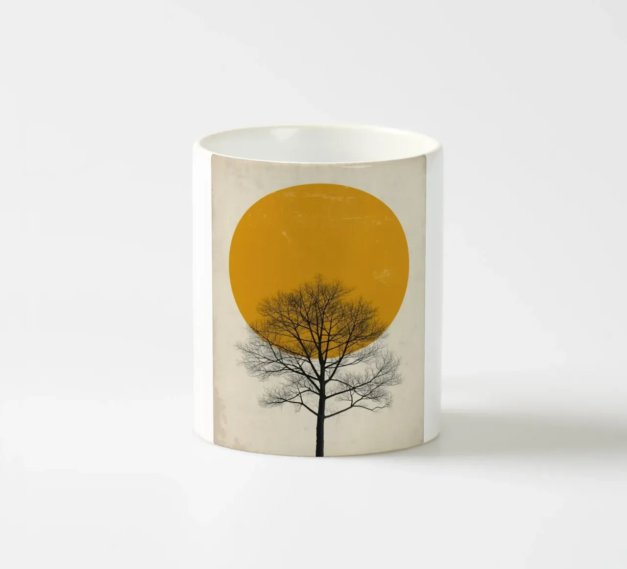Albero con sagoma del sole tazza in ceramica da DesignArt