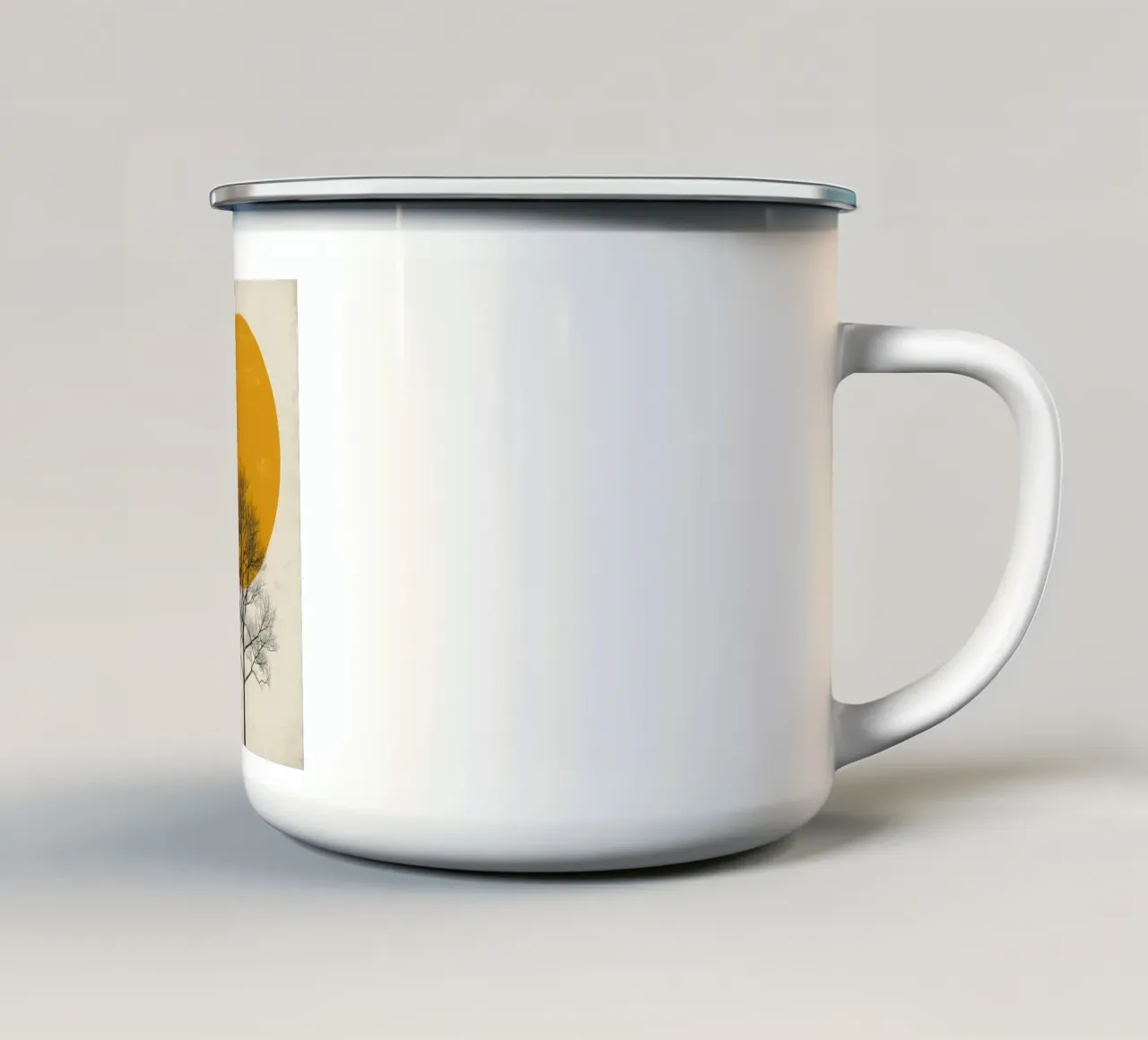 Albero con sagoma del sole tazza in smalto da DesignArt