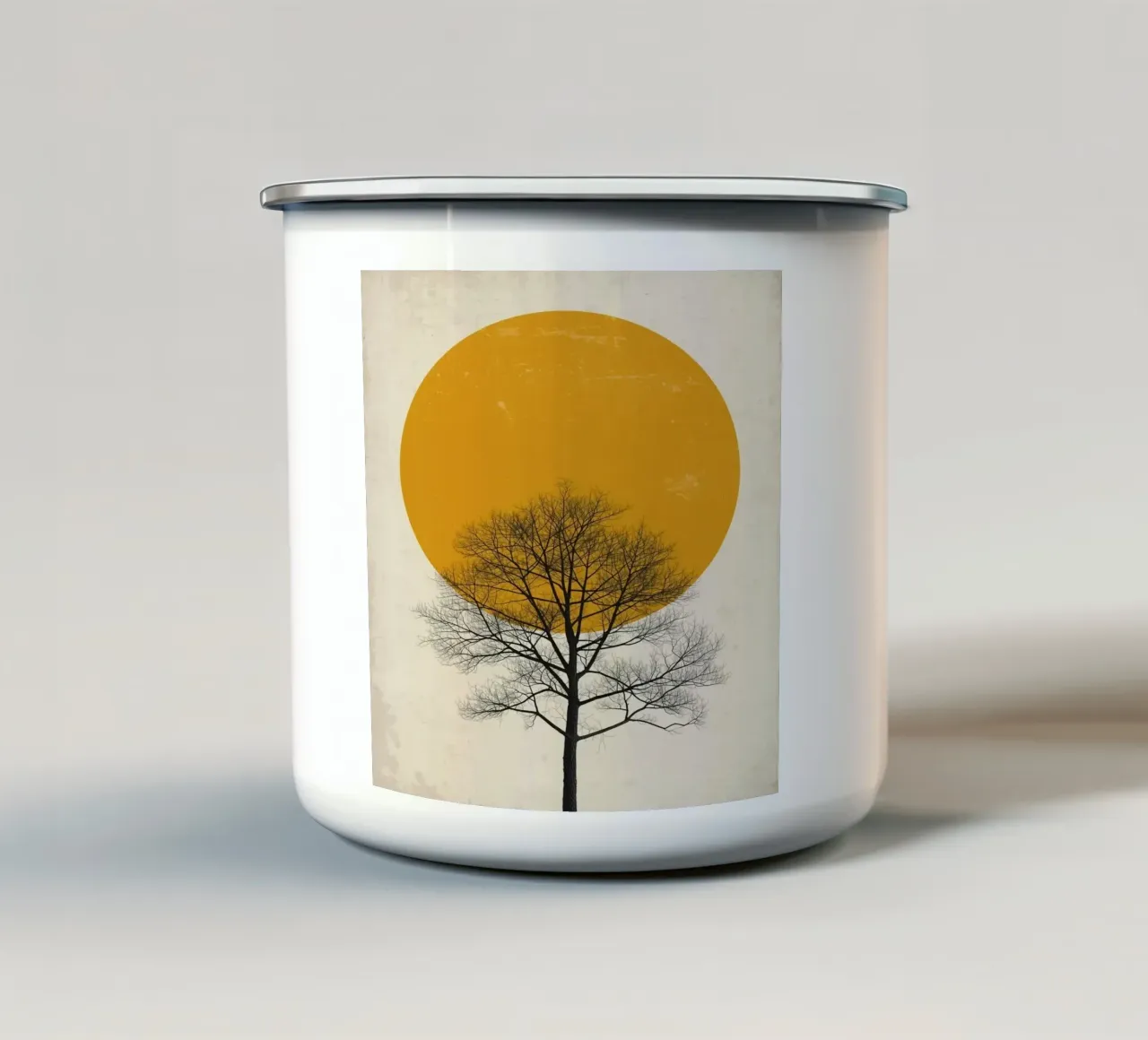 Albero con sagoma del sole tazza in smalto da DesignArt