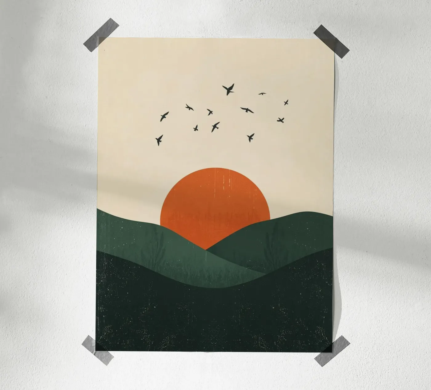 Abstract Mountain Sunset poster by DesignArt