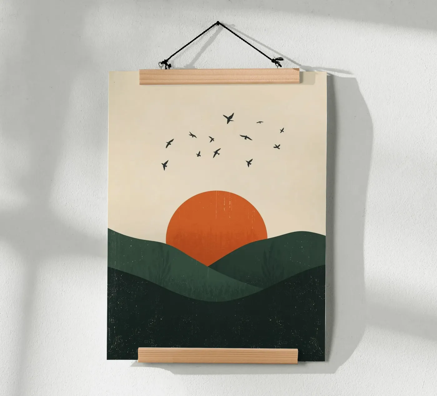 Abstract Mountain Sunset poster by DesignArt