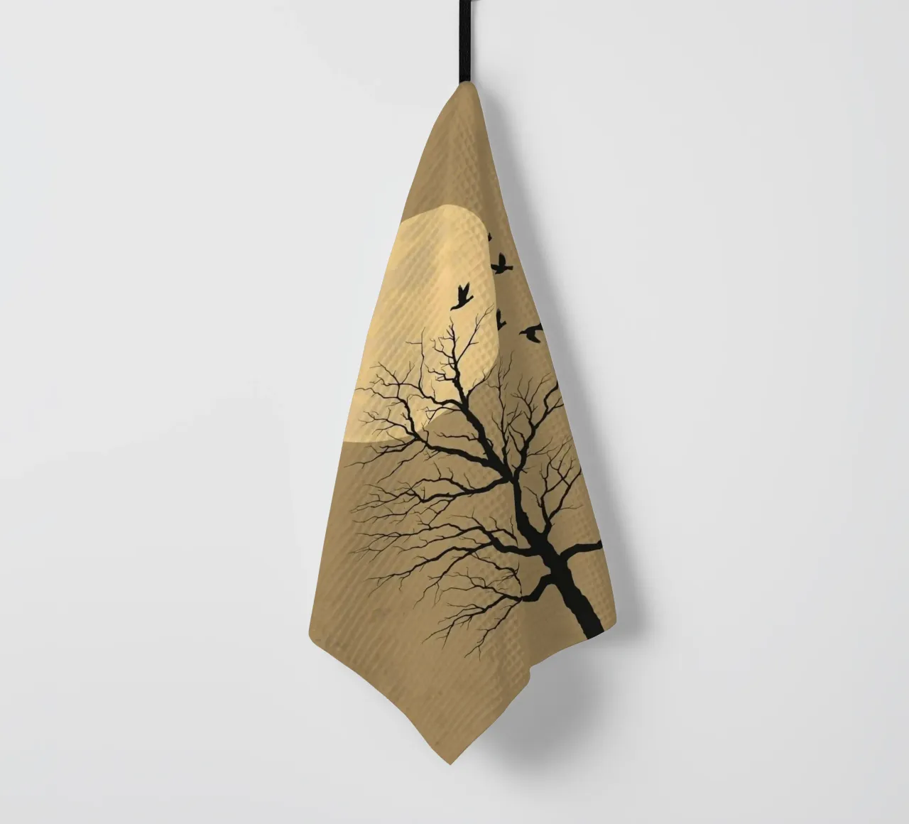 Silhouette di albero con luna piena canovaccio da cucina da DesignArt