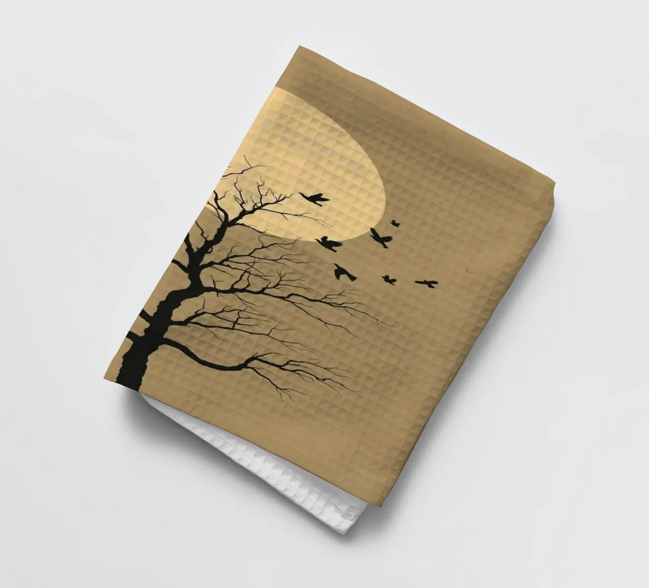 Silhouette di albero con luna piena canovaccio da cucina da DesignArt