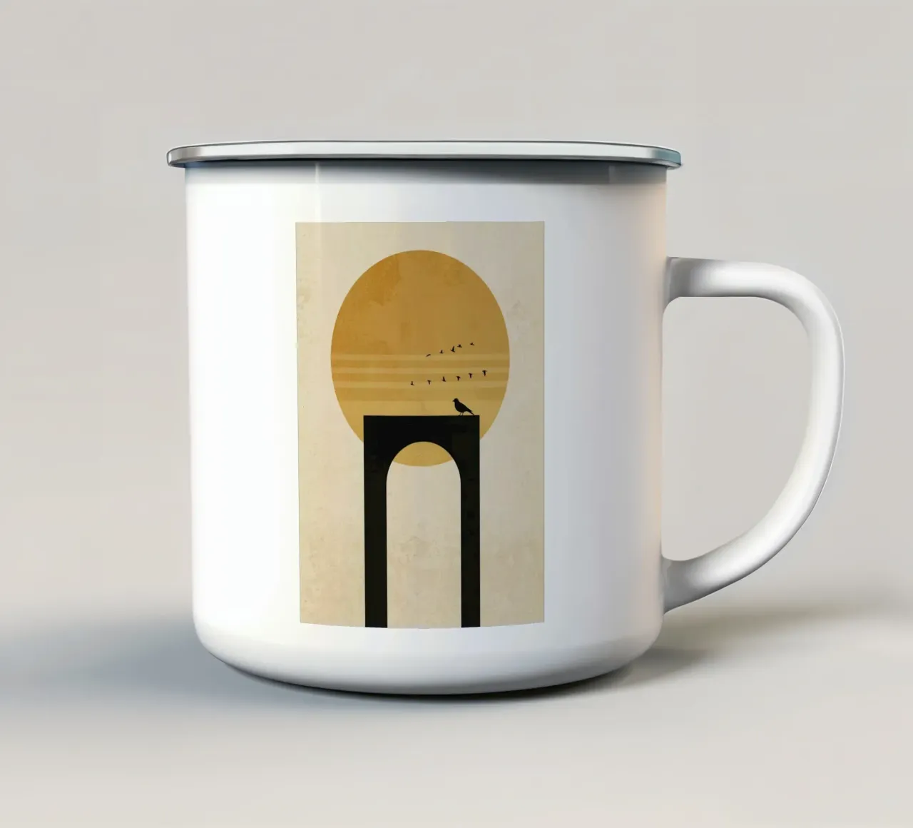 Cancello Horizon di metà secolo tazza in smalto da DesignArt