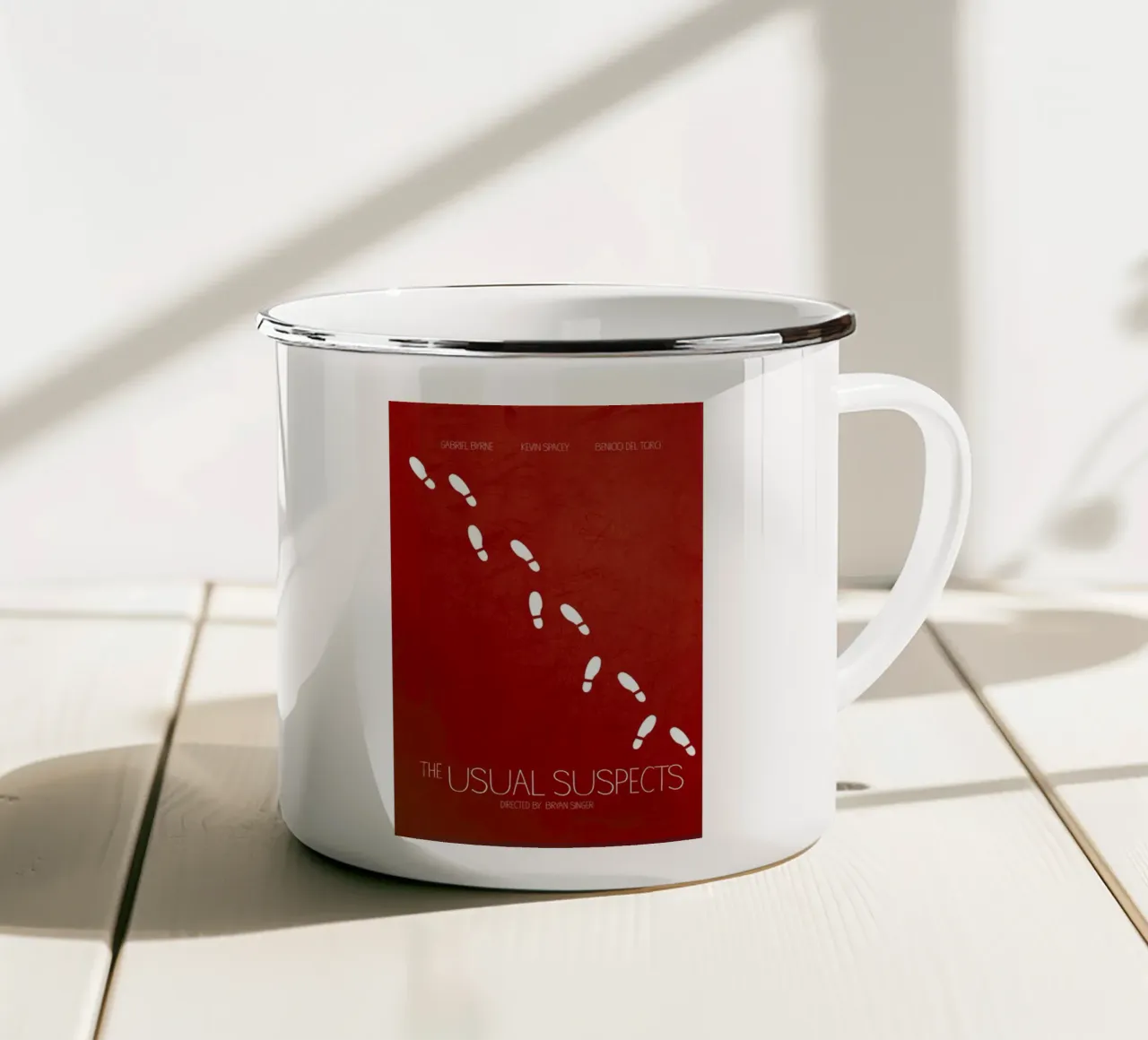 The Usual Suspects taza de esmalte de Calm The Ham