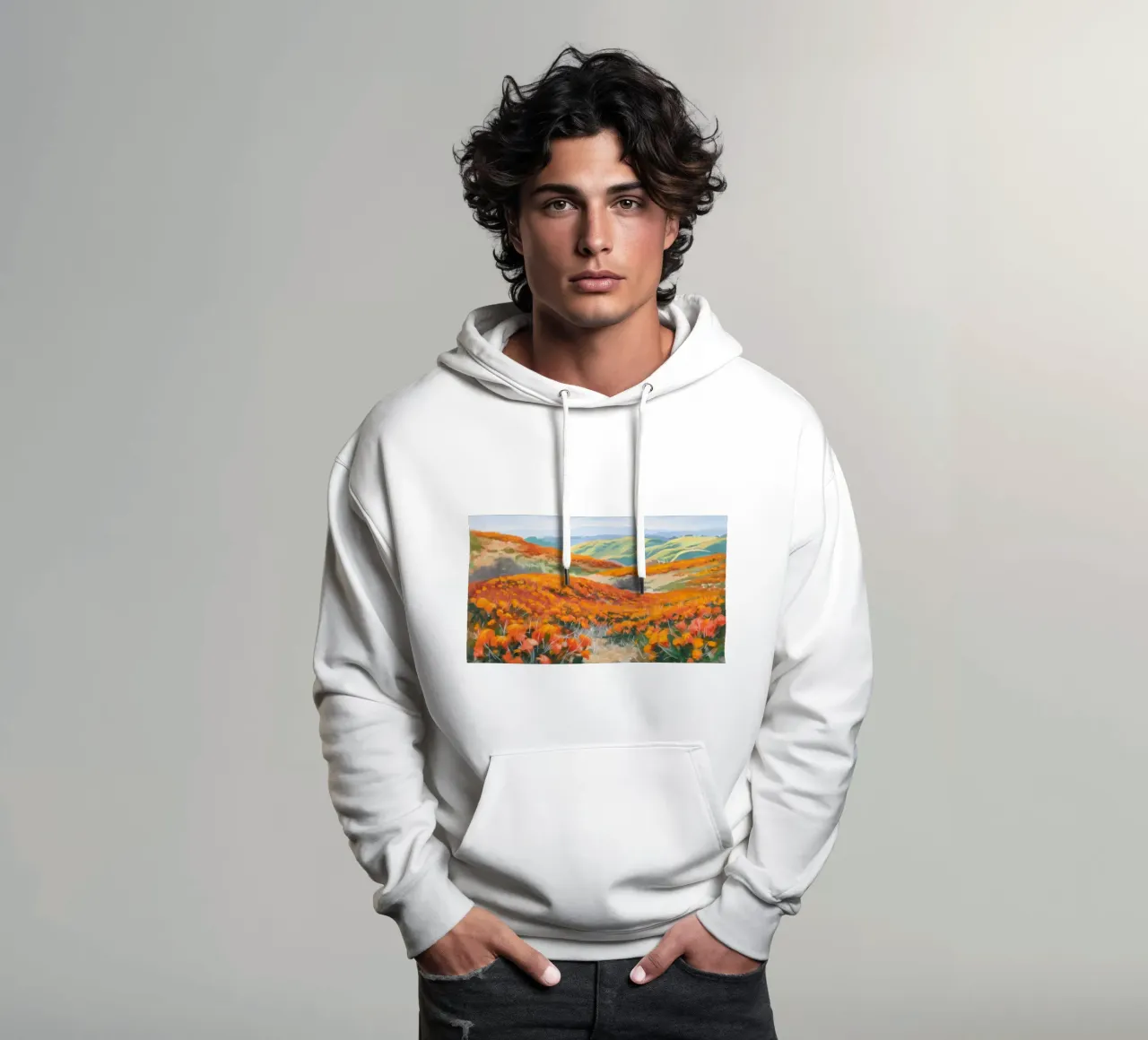 Colline d'autunno in fiamme felpa con cappuccio da Angkasa Mist