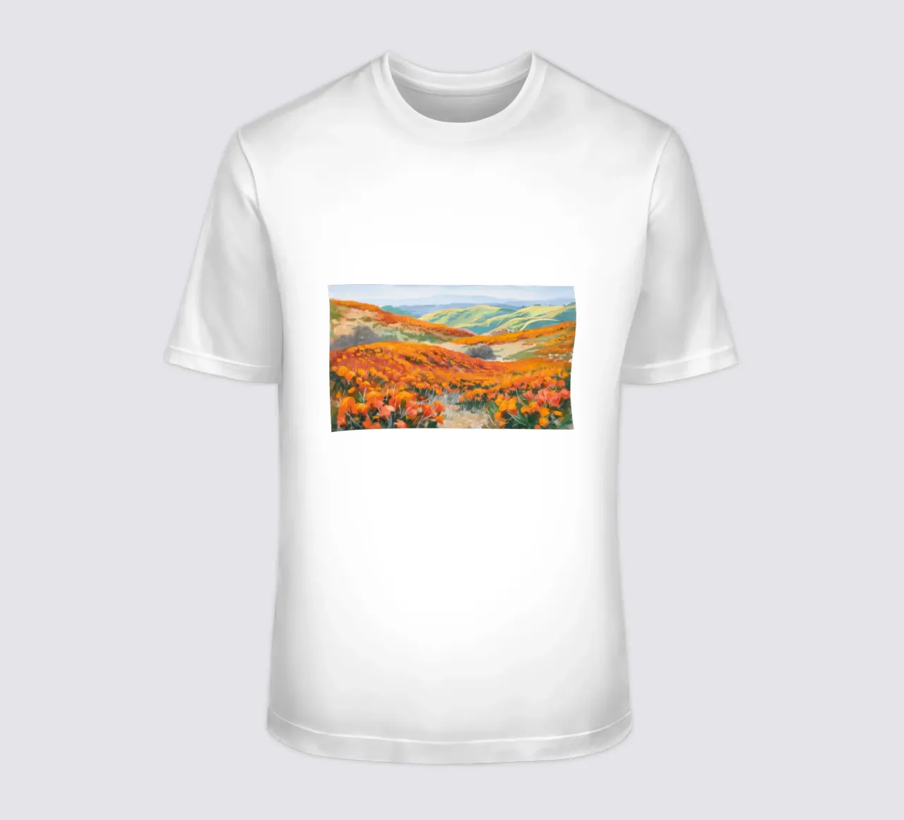 Colline d'autunno in fiamme t-shirt da Angkasa Mist