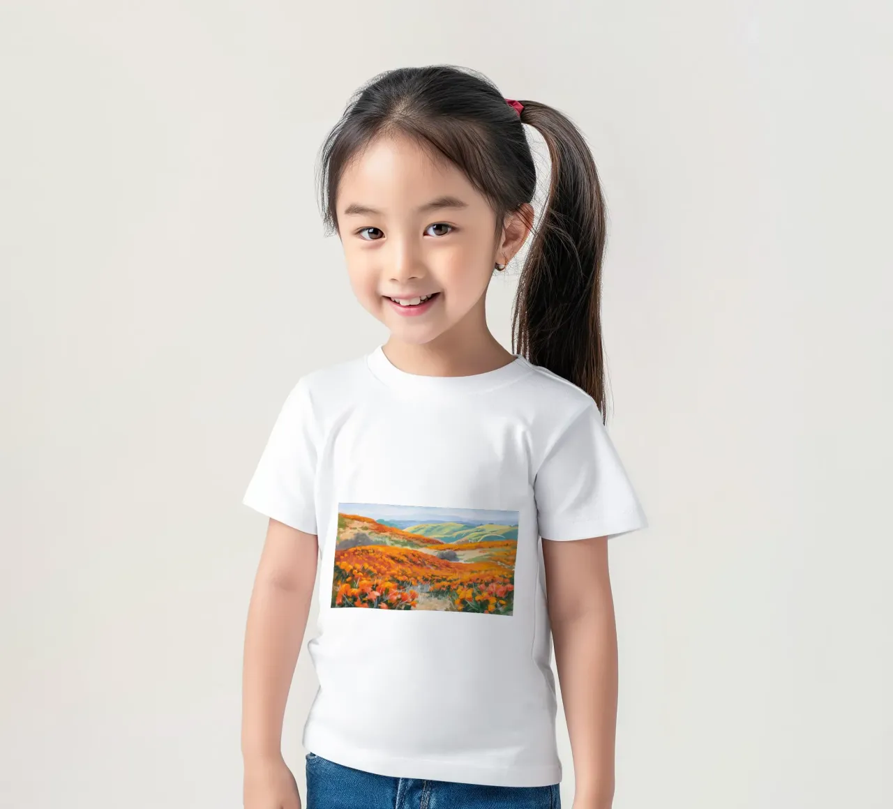 Colline d'autunno in fiamme t-shirt bambini da Angkasa Mist