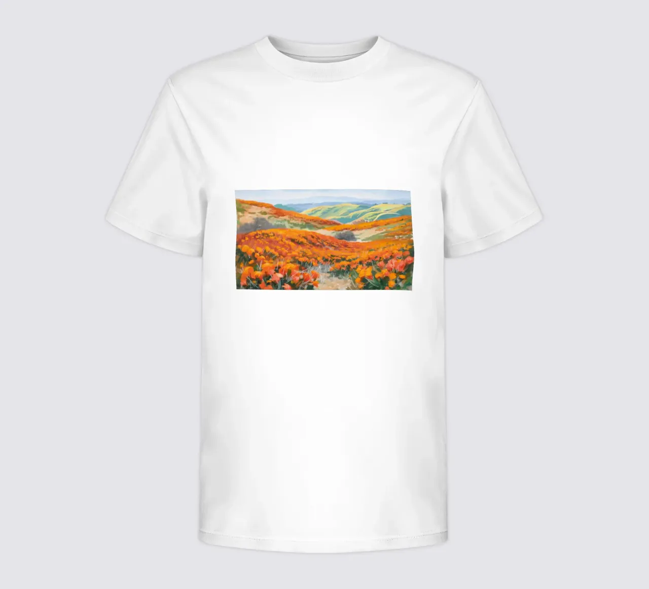 Colline d'autunno in fiamme t-shirt bambini da Angkasa Mist