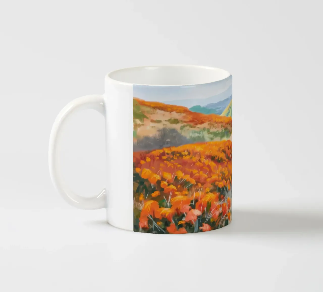 Colline d'autunno in fiamme tazza in ceramica da Angkasa Mist